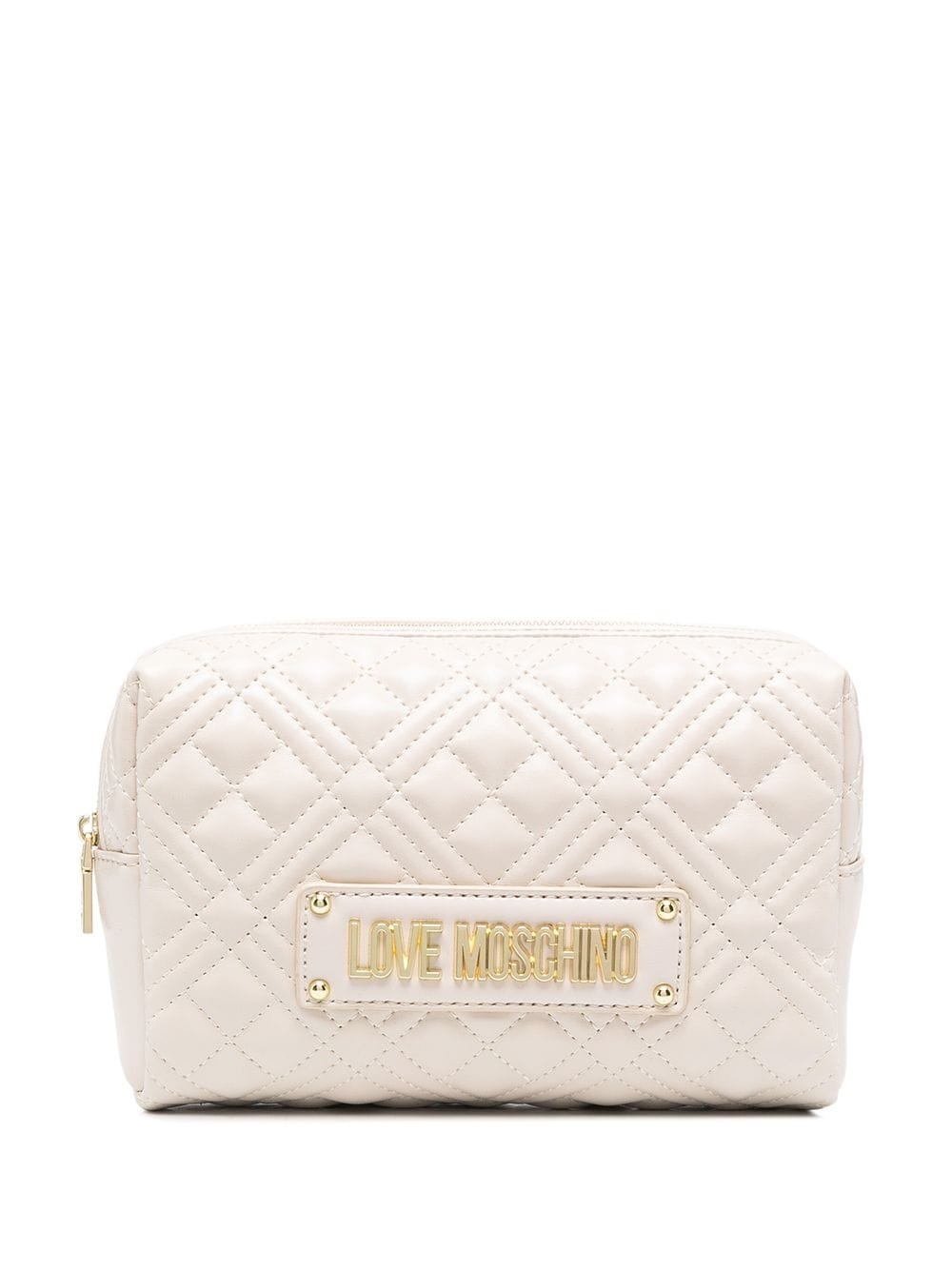 quilted logo lettering clutch - 1