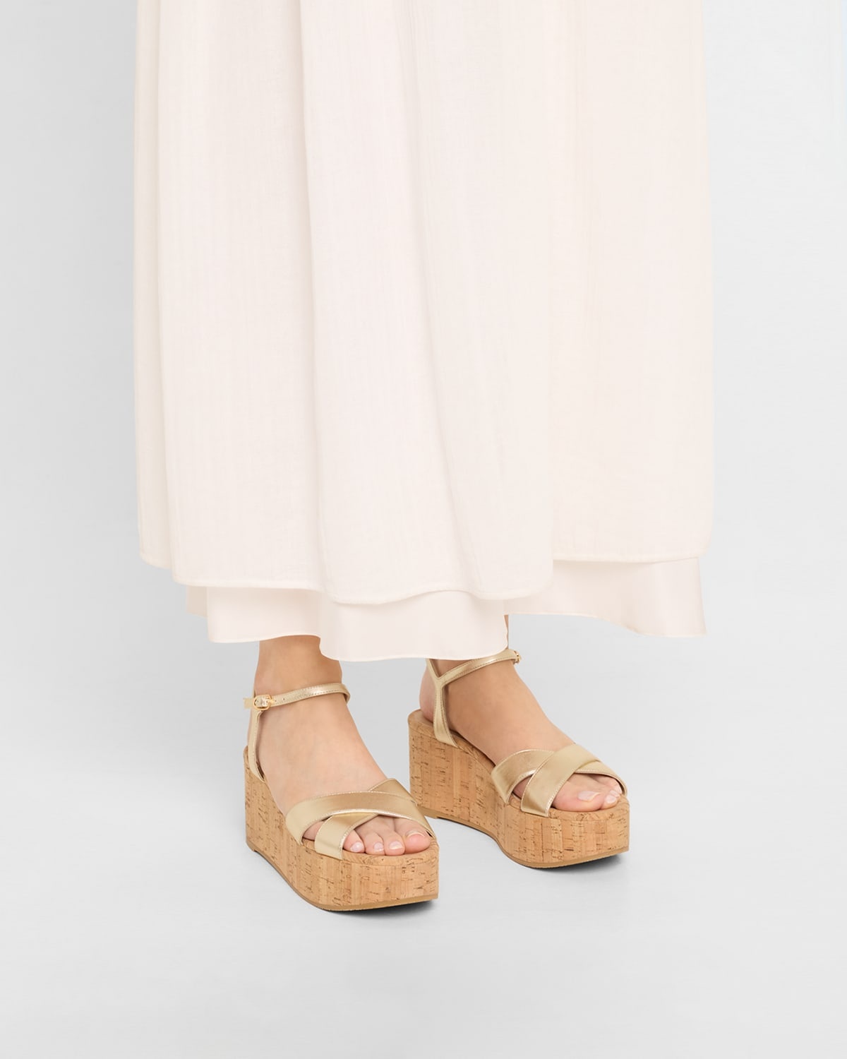 Dayna Metallic Crisscross Wedge Sandals - 2