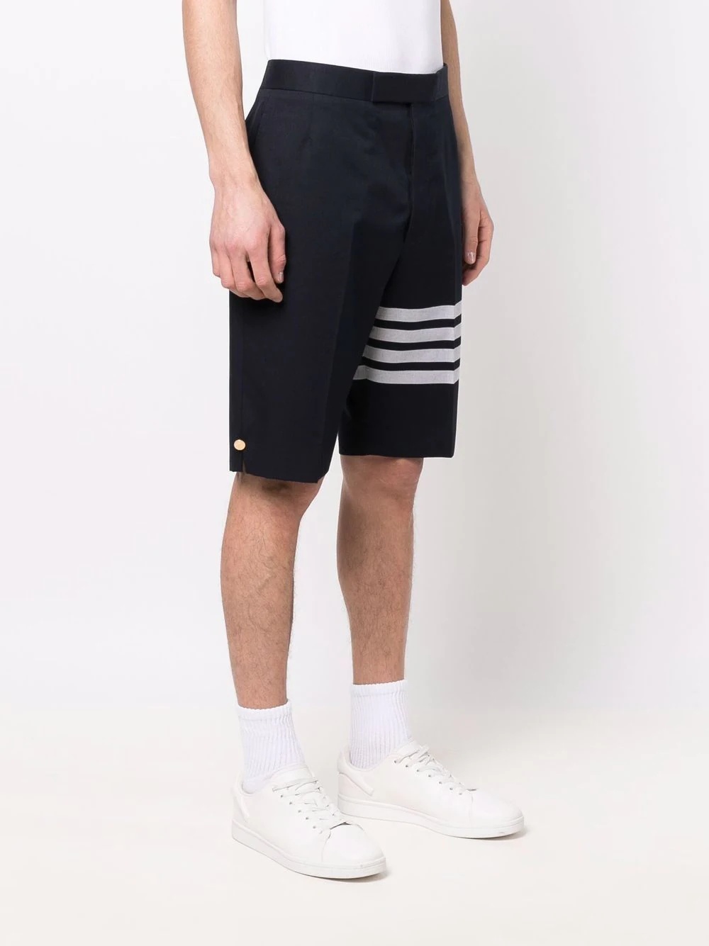 4-bar stripe cotton shorts - 3