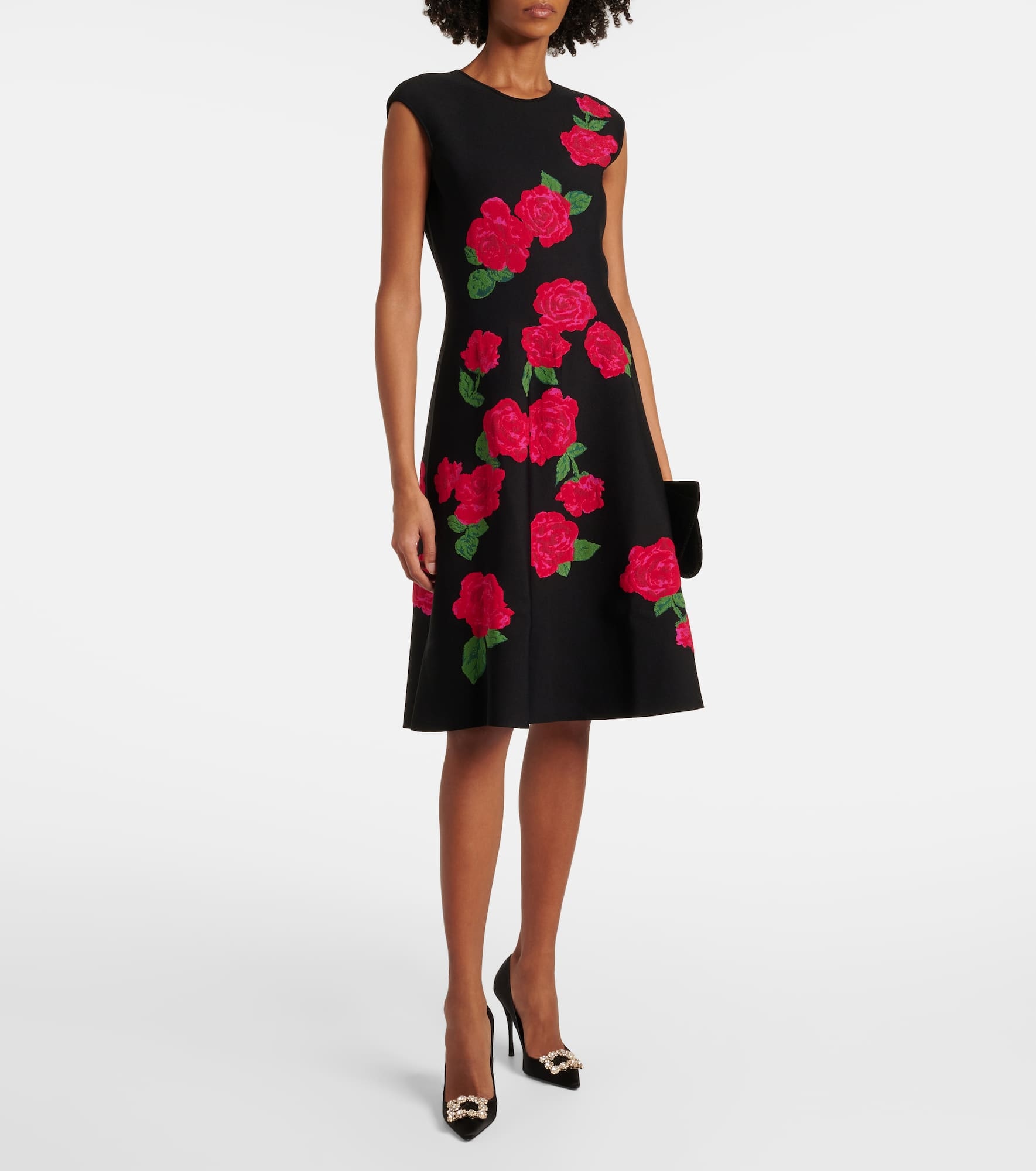 Floral jacquard midi dress - 2
