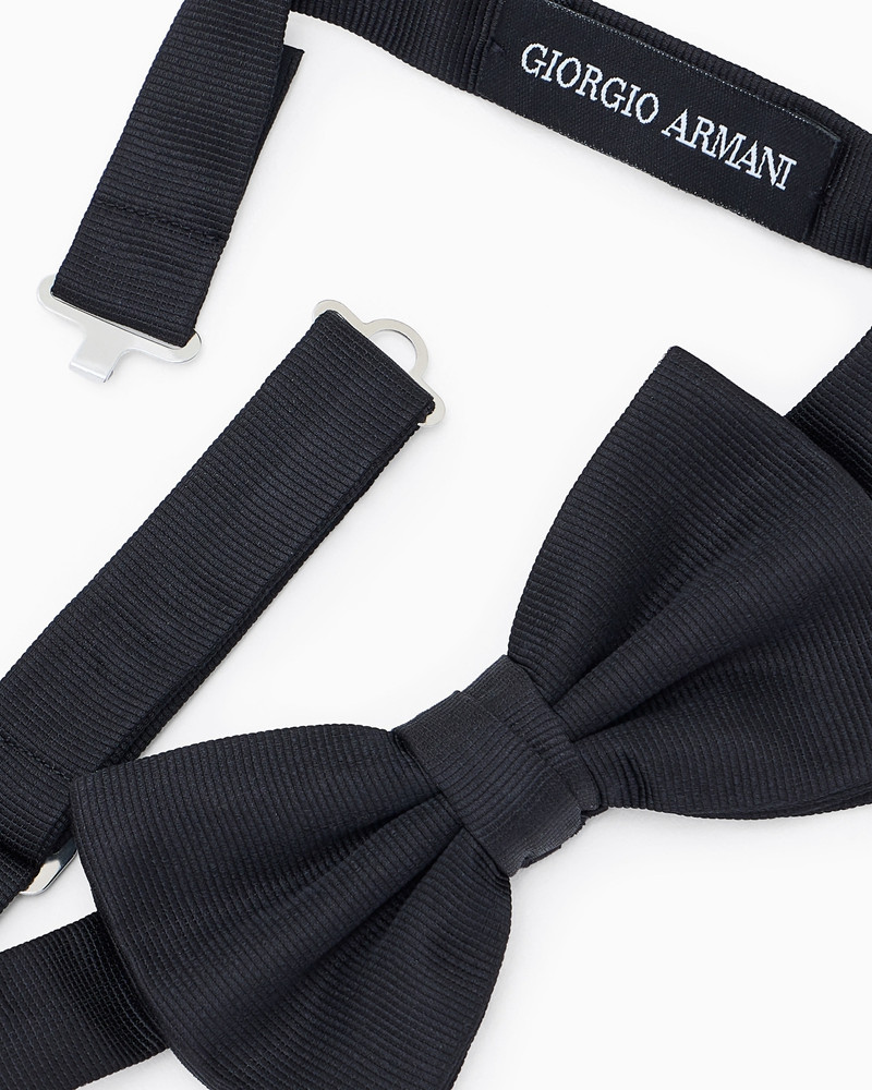 GIORGIO ARMANI Pure silk knotted bow tie outlook