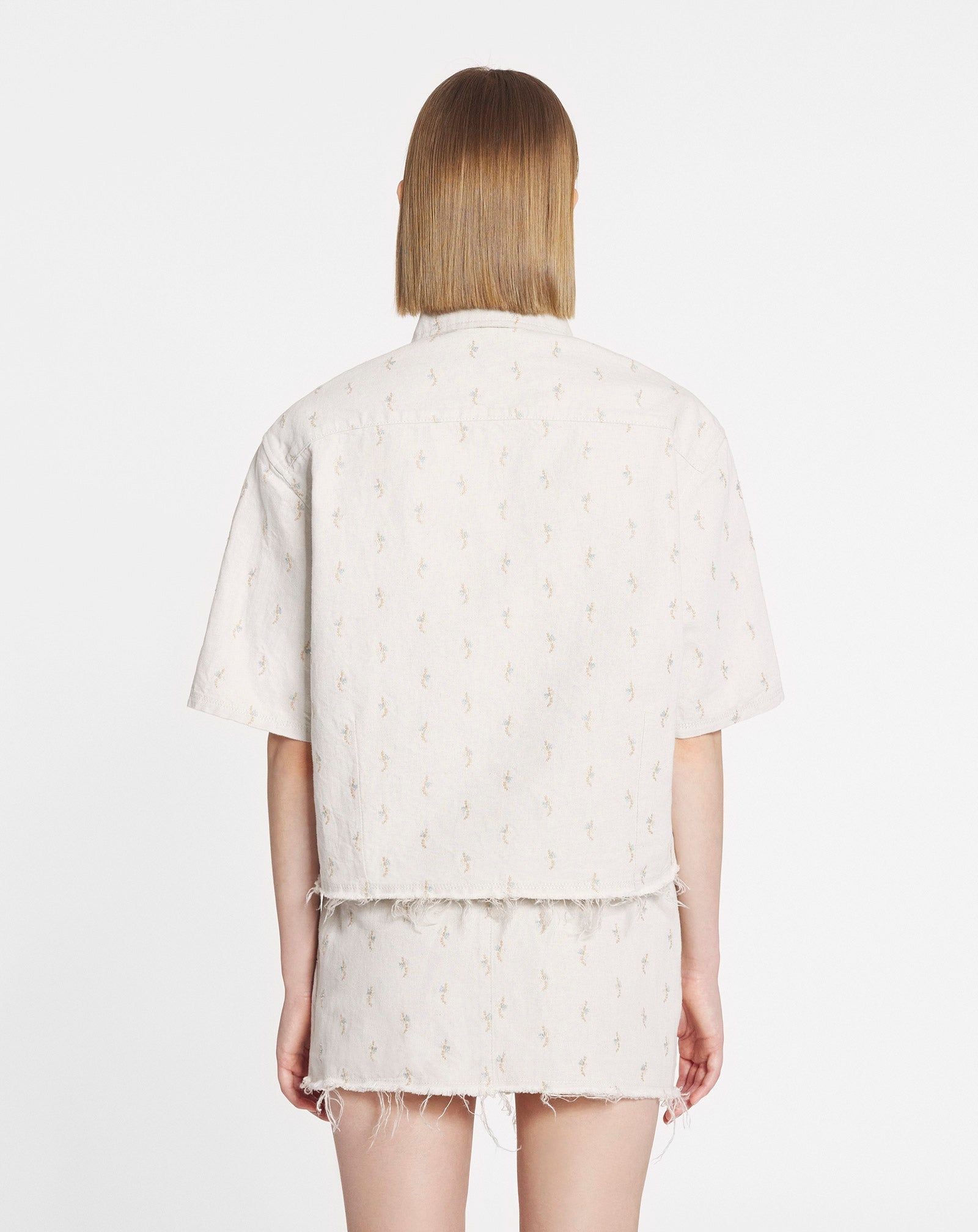 BOXY DENIM SHIRT WITH EMBROIDERY - 4