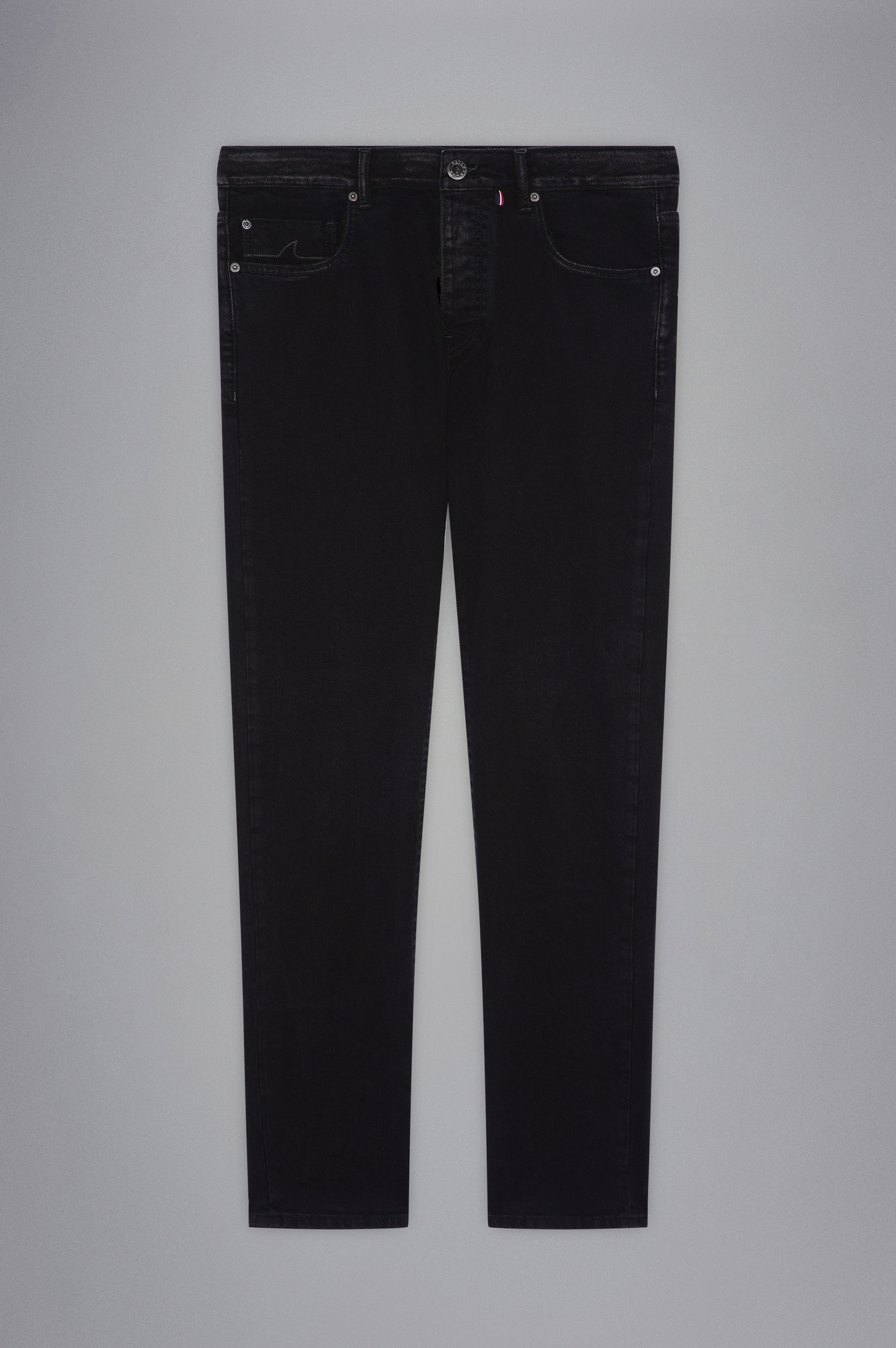 BLACK RIVET STRETCH DENIM JEANS - 1