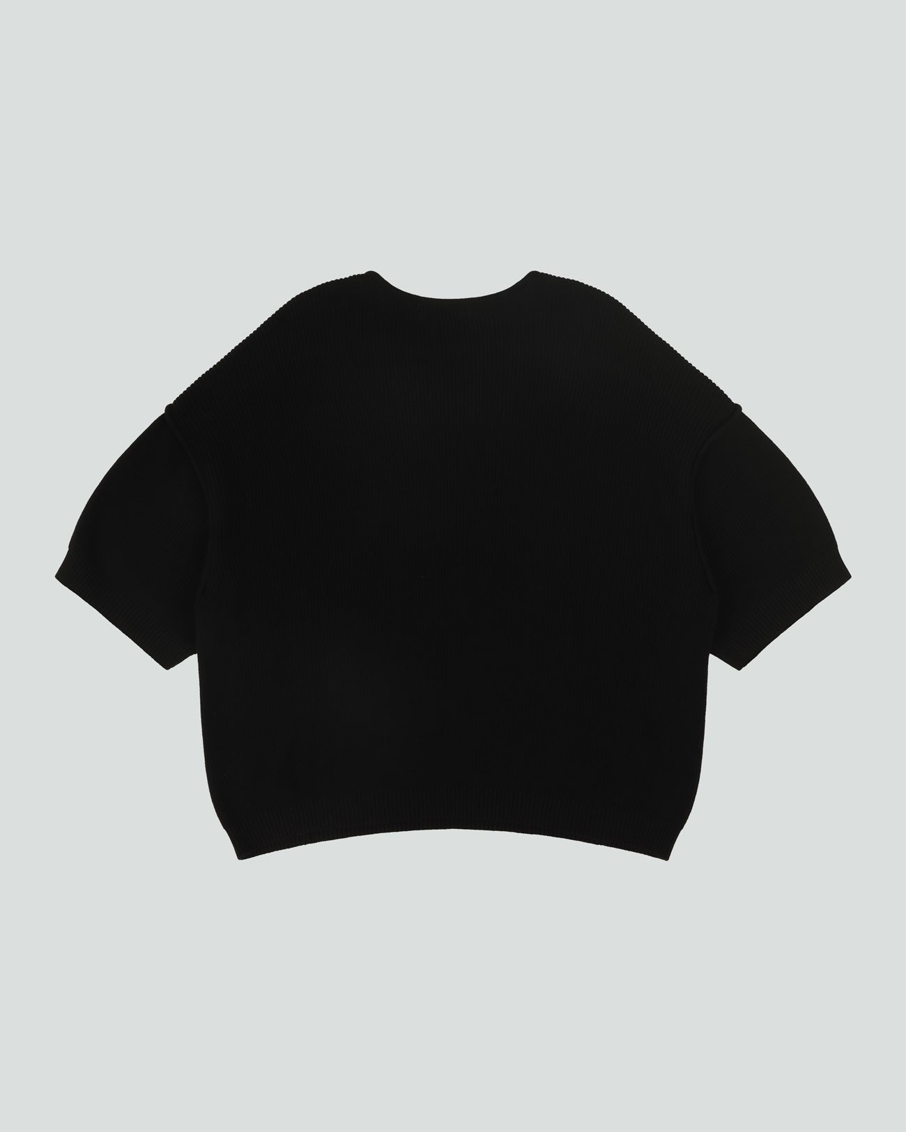 KNIT BLOCK TEE BLACK - 2