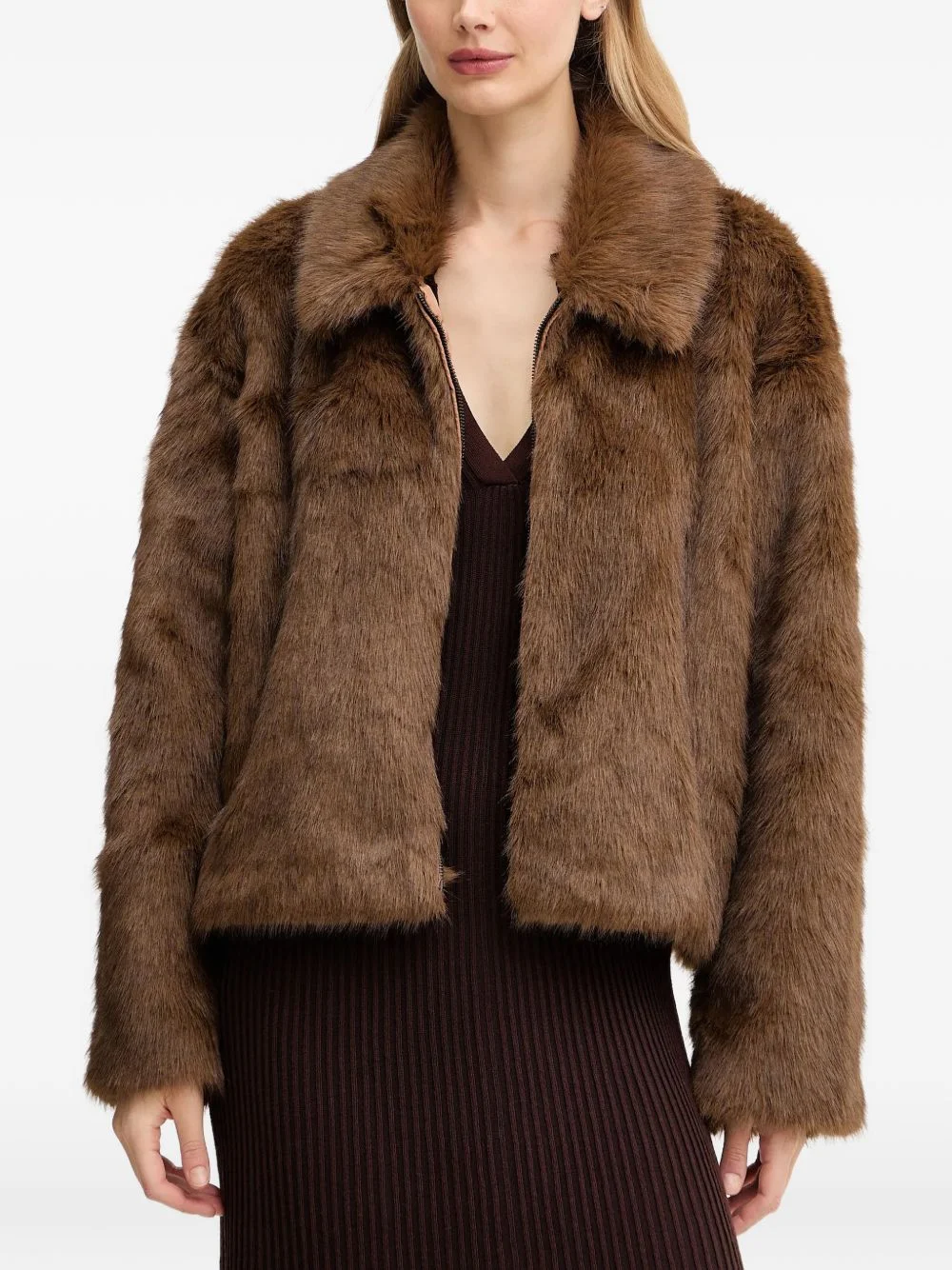 Sylvie zipped faux-fur jacket - 1