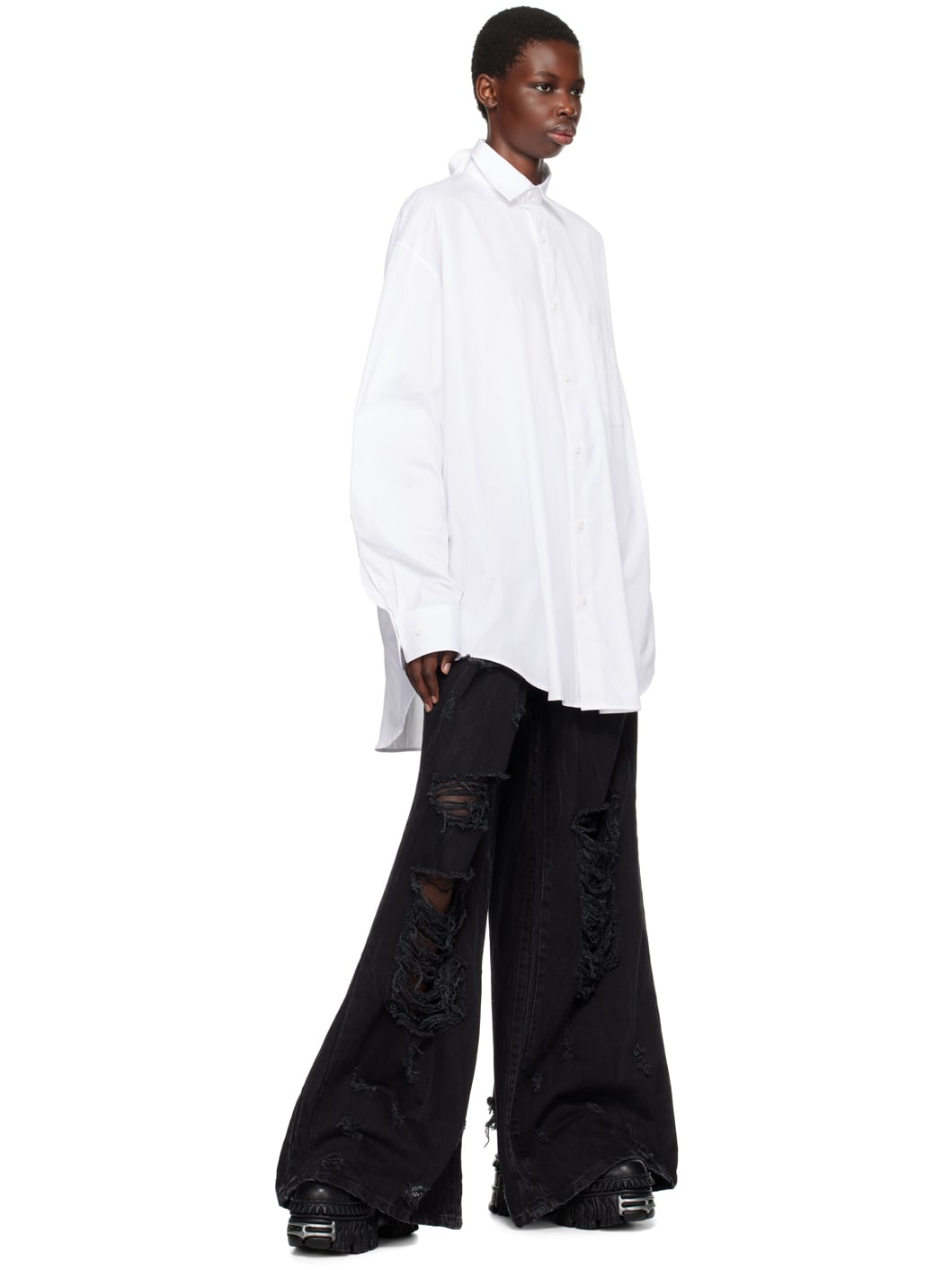 White Front-Back Classic Shirt - 4