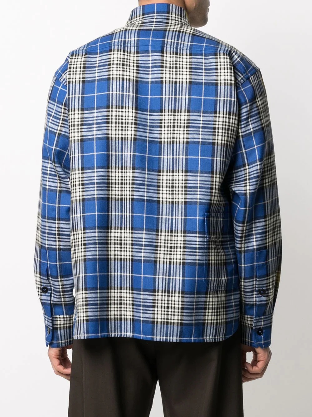 spray paint checked wool shirt - 4