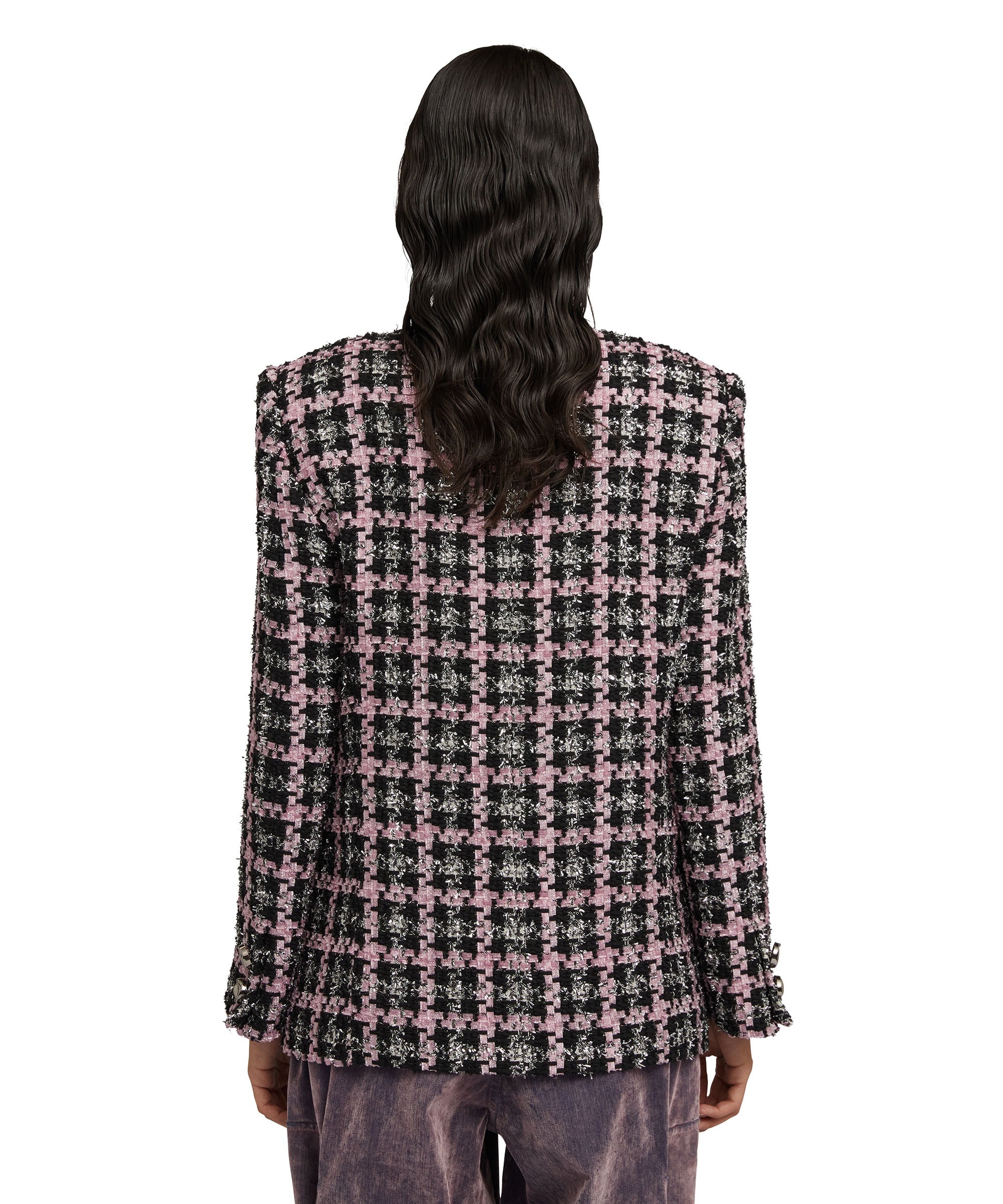 Double-breasted jacket with "Lurex Check Tweed" motif - 3