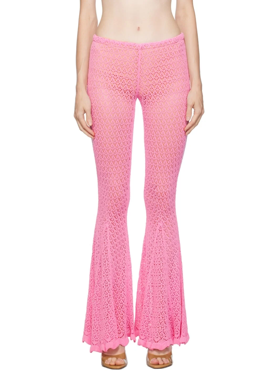 Pink Flared Trousers - 1
