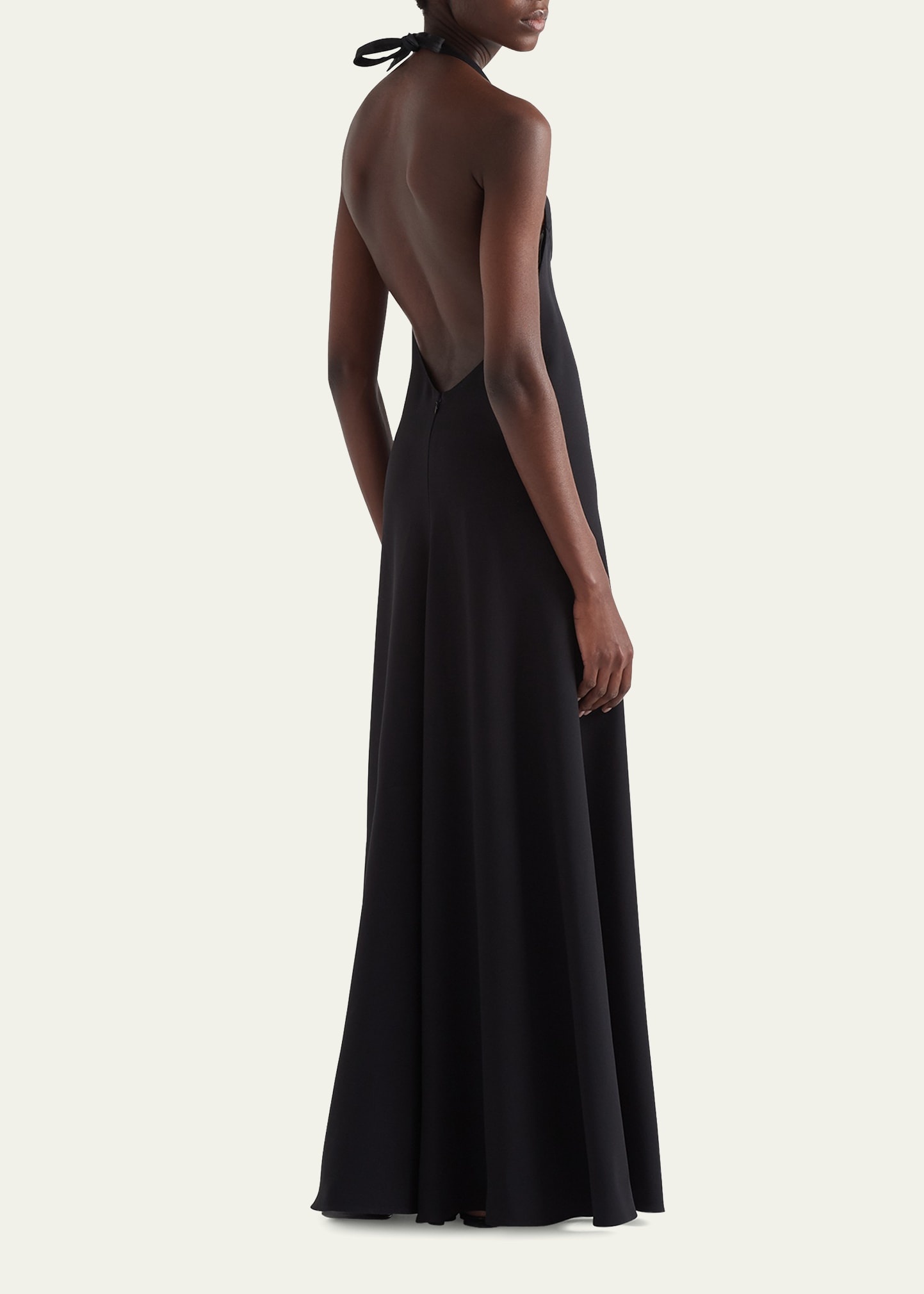 Prada Long Halter Sable Dress | bergdorfgoodman | REVERSIBLE