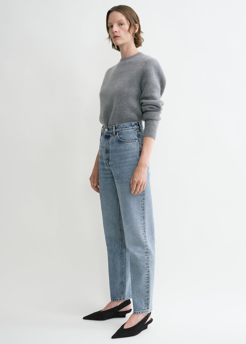 TOTEME Tapered leg denim worn blue outlook