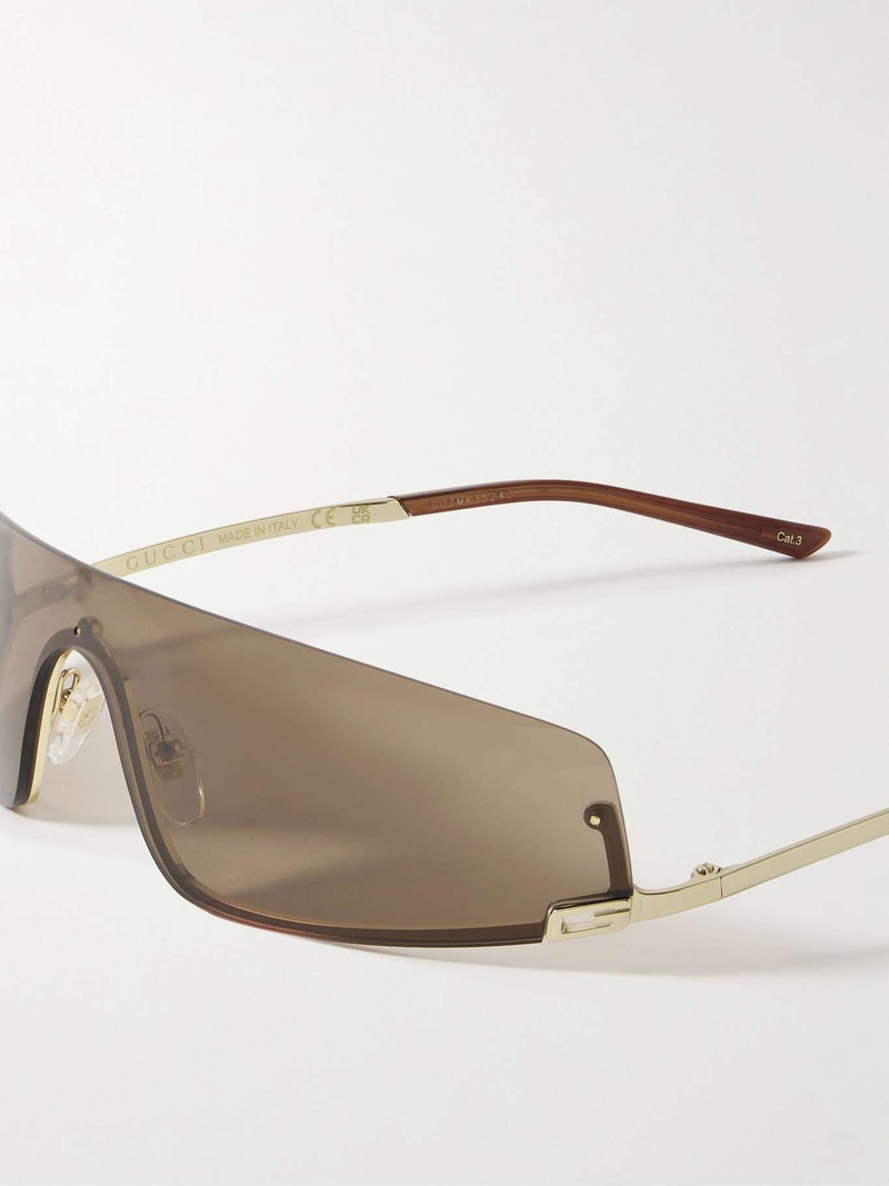 Rimless rectangle-frame gold-tone sunglasses 4