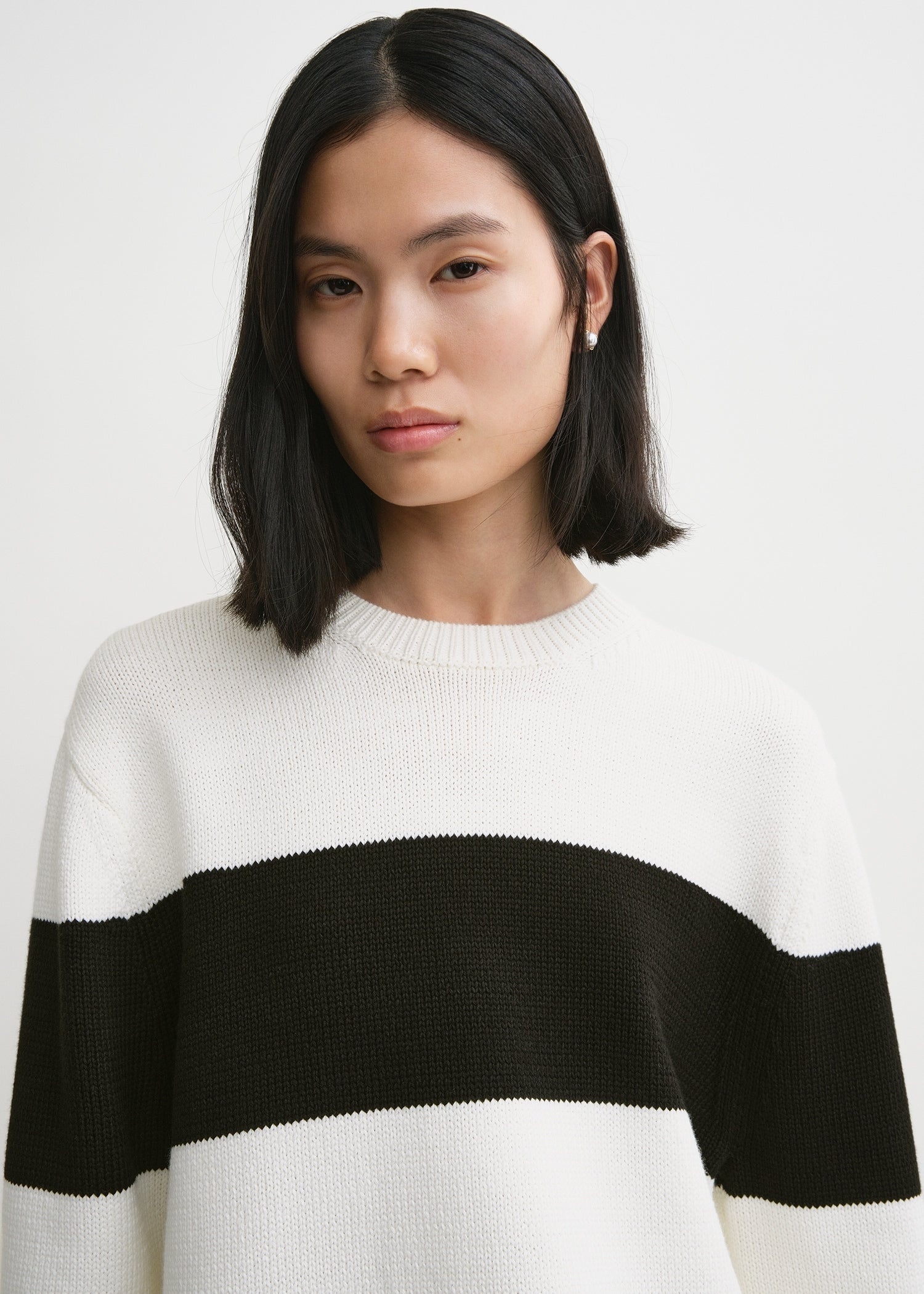 Contrast-stripe knit white/black - 5