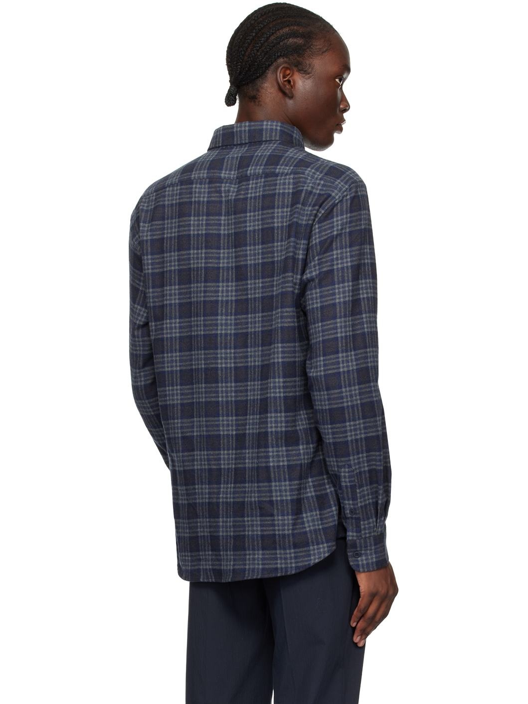 Navy Check Shirt - 3