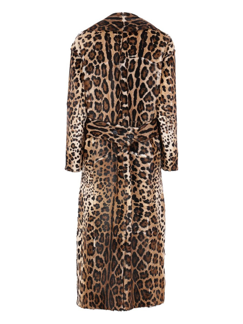 Dolce & Gabbana leopard-print buttoned-up coat outlook