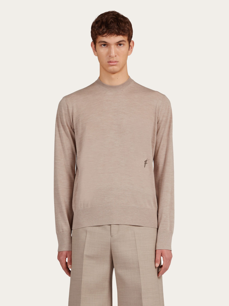 FERRAGAMO Jersey wool crew neck sweater outlook