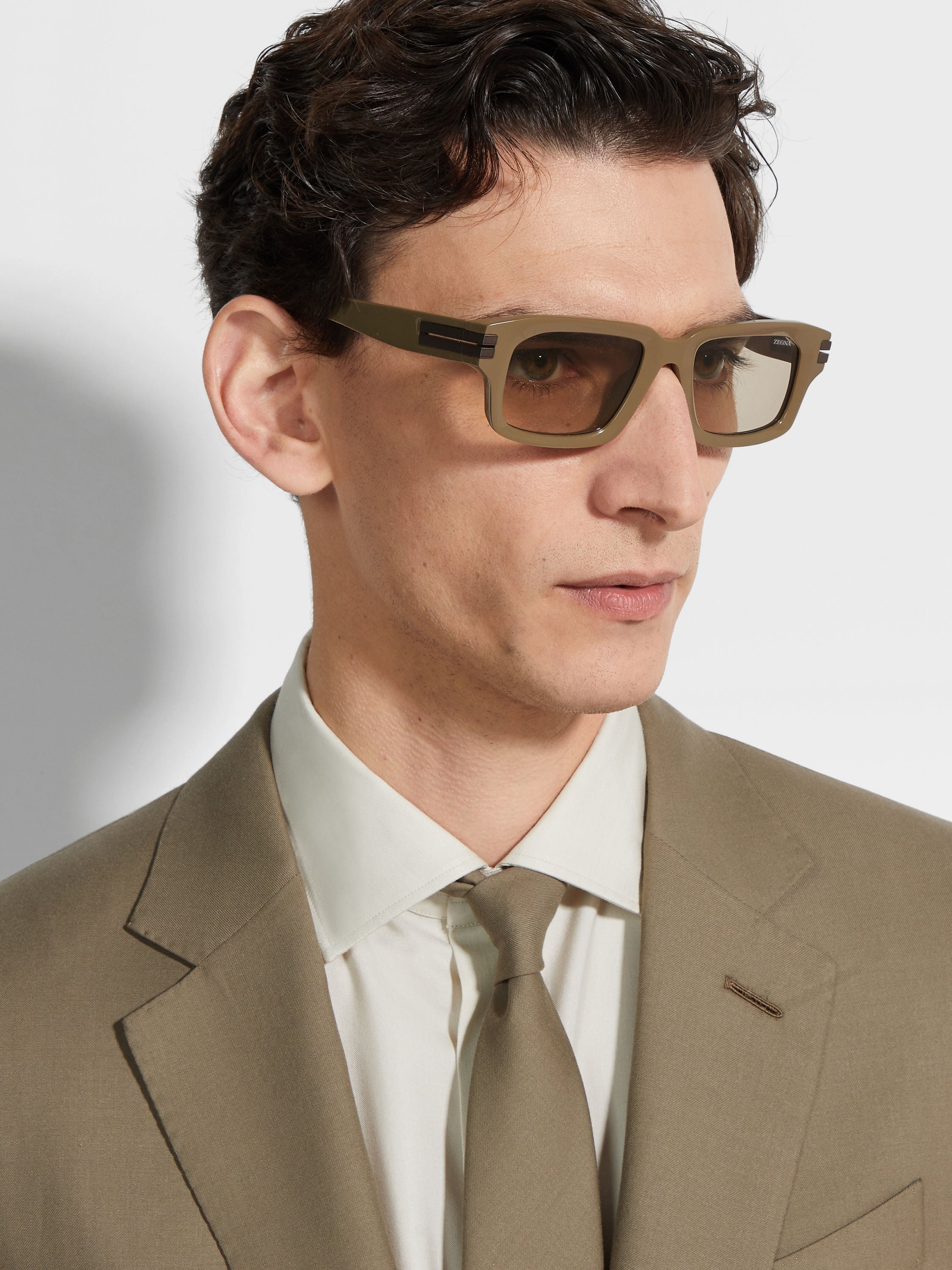 LIGHT BROWN ACETATE SUNGLASSES - 4