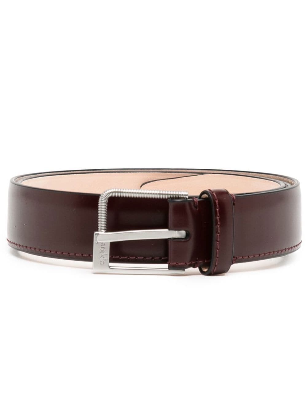 square-buckle leather belt - 1
