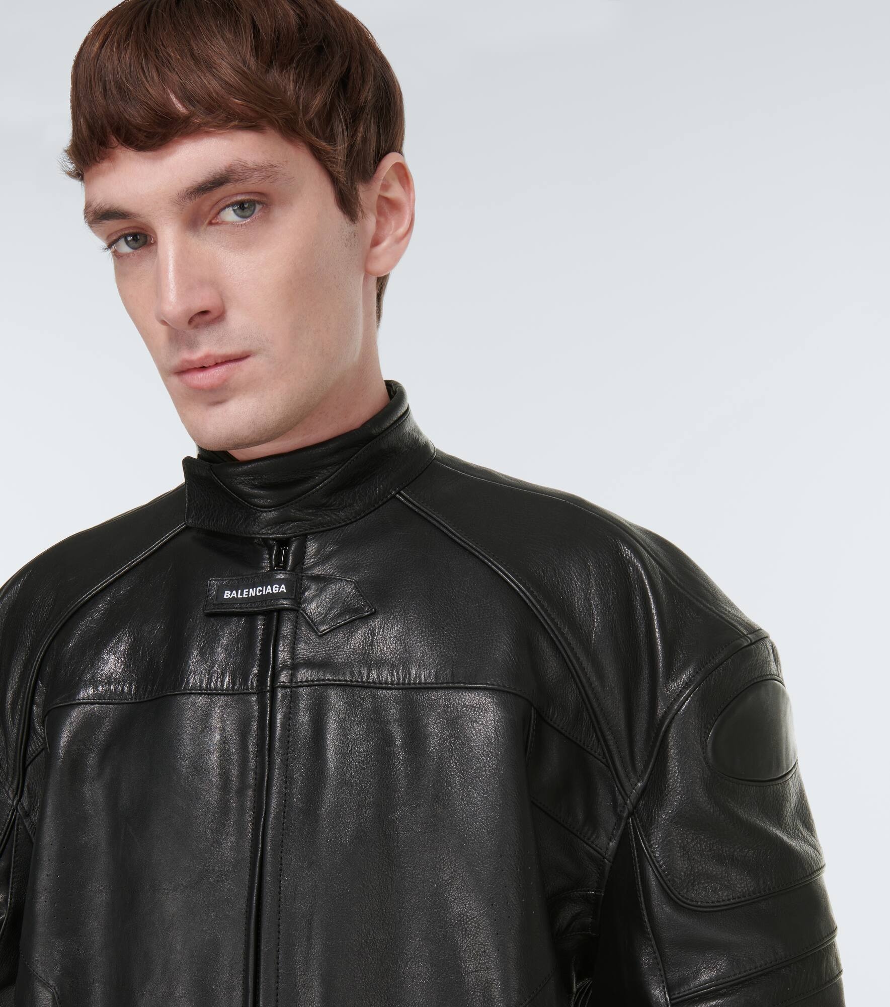 Leather biker jacket - 5