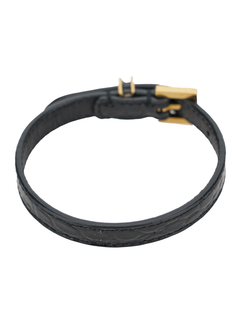 Saint Laurent Women 'Cassandre' Black Belt Bracelet In Croco Printed Leather Woman - 2