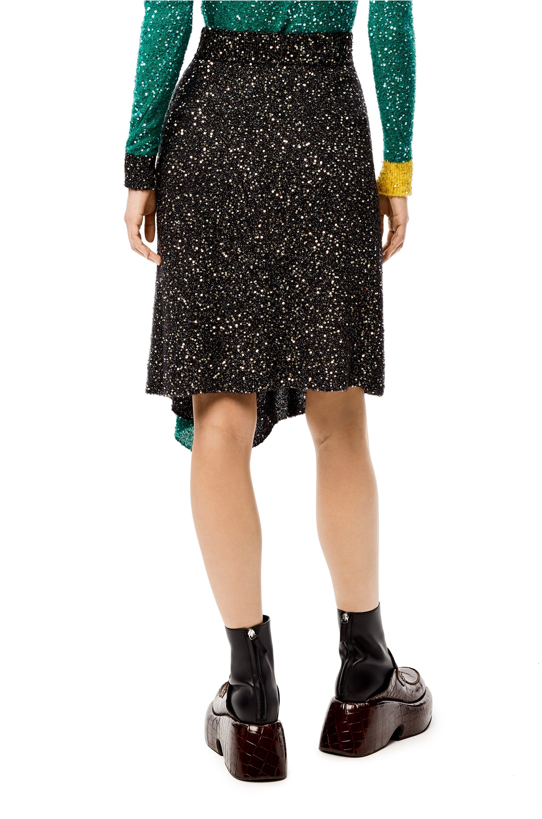 Sequin knit skirt in wool mohair - 4