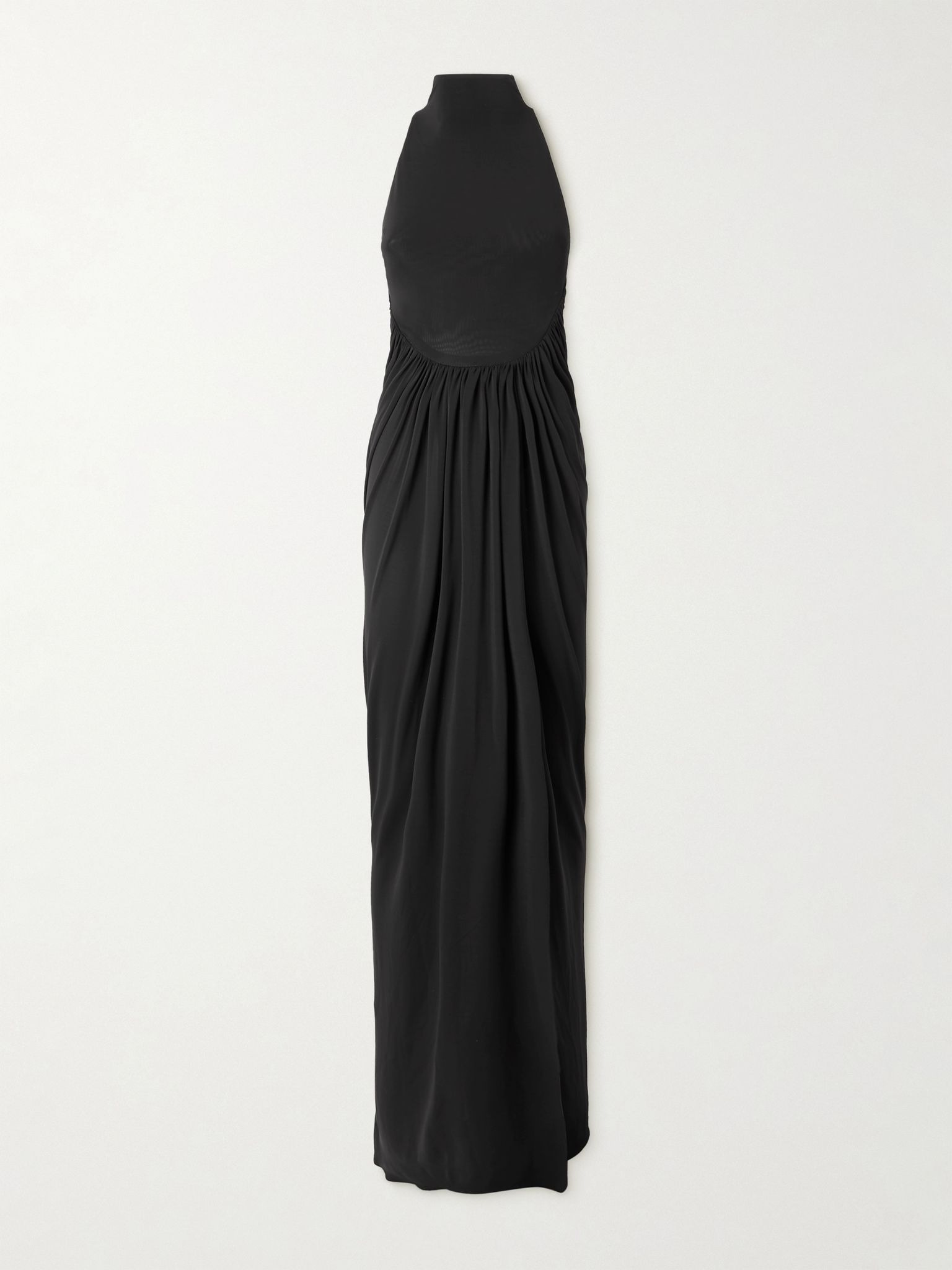 Jersey halterneck maxi dress Black - 1