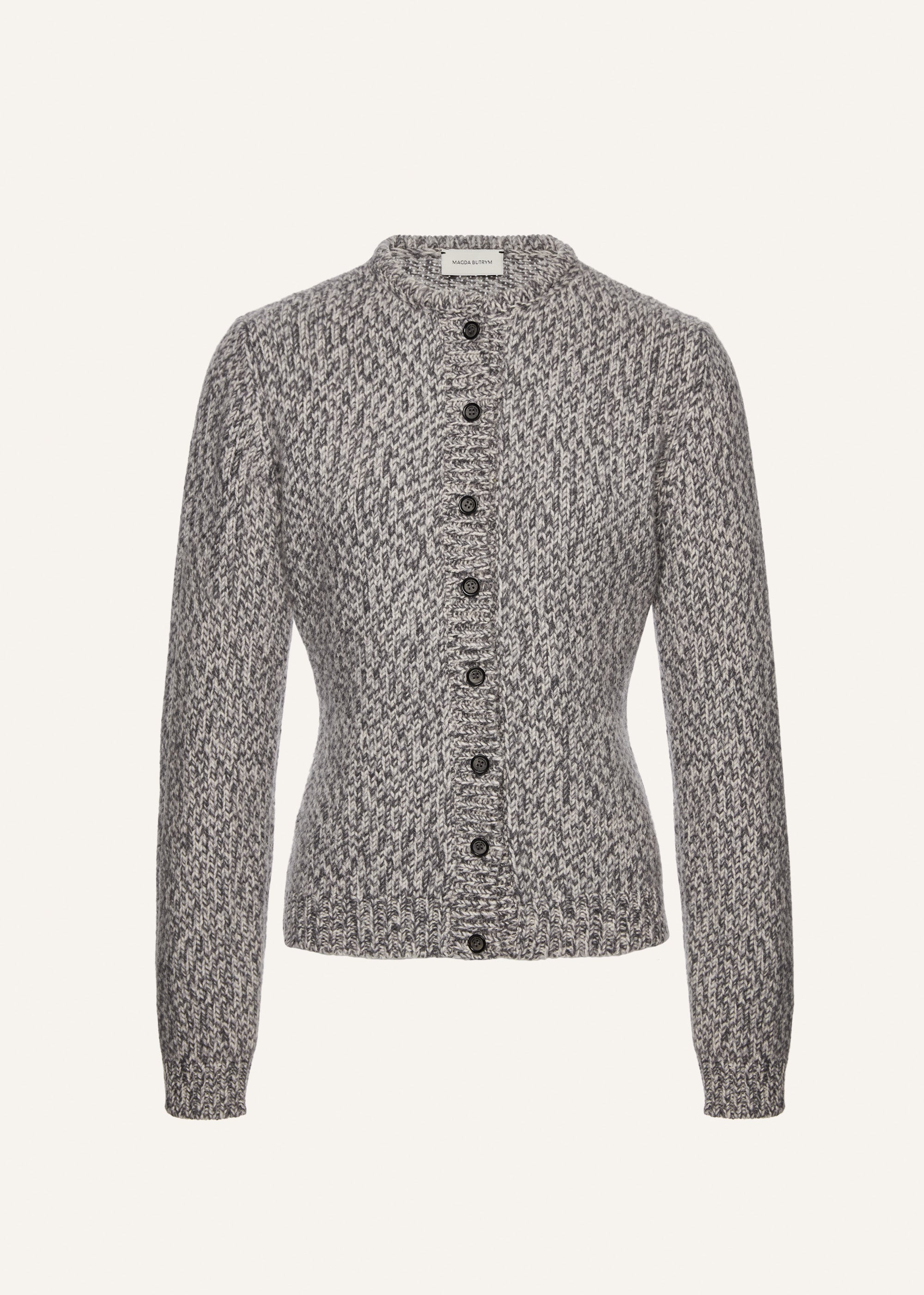 Classic marled cardigan in grey - 1