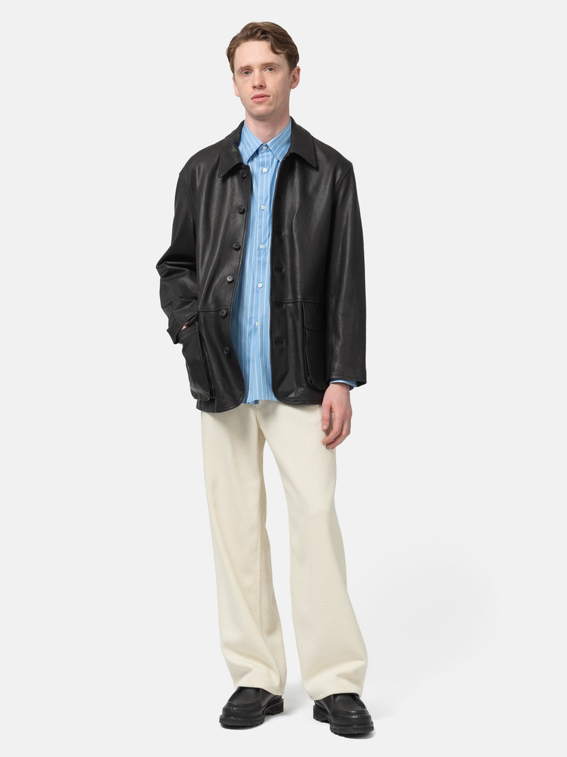 AURALEE Silk Nep Denim 5P Wide Pants Ivory White outlook