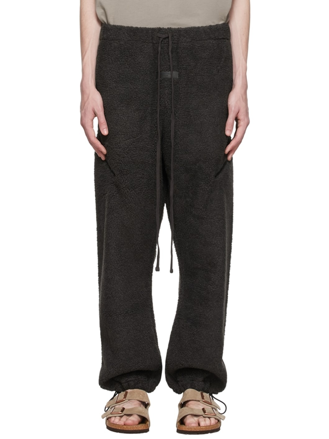 Black Polyester Lounge Pants - 1