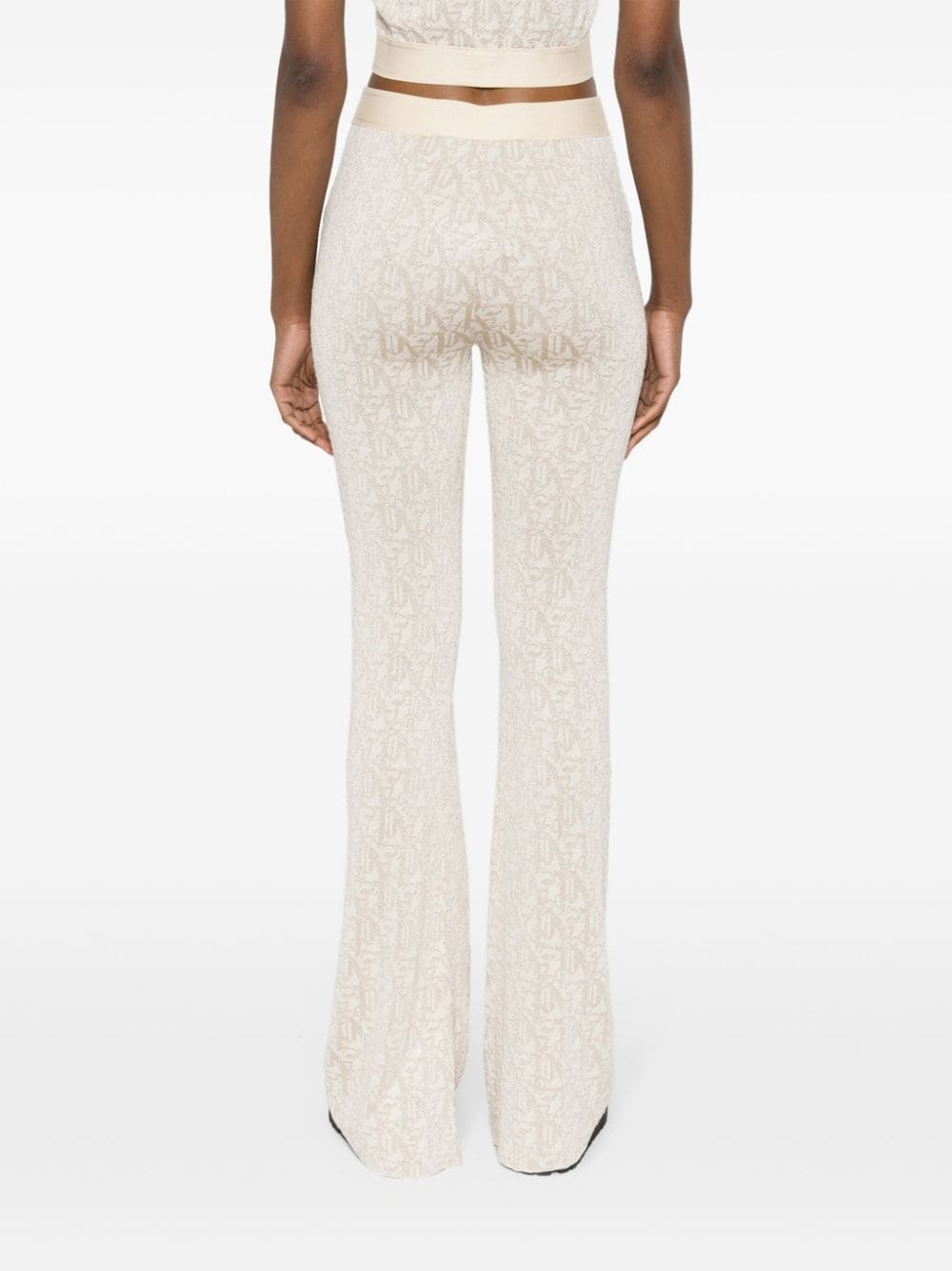 flared monogram-jacquard trousers - 4