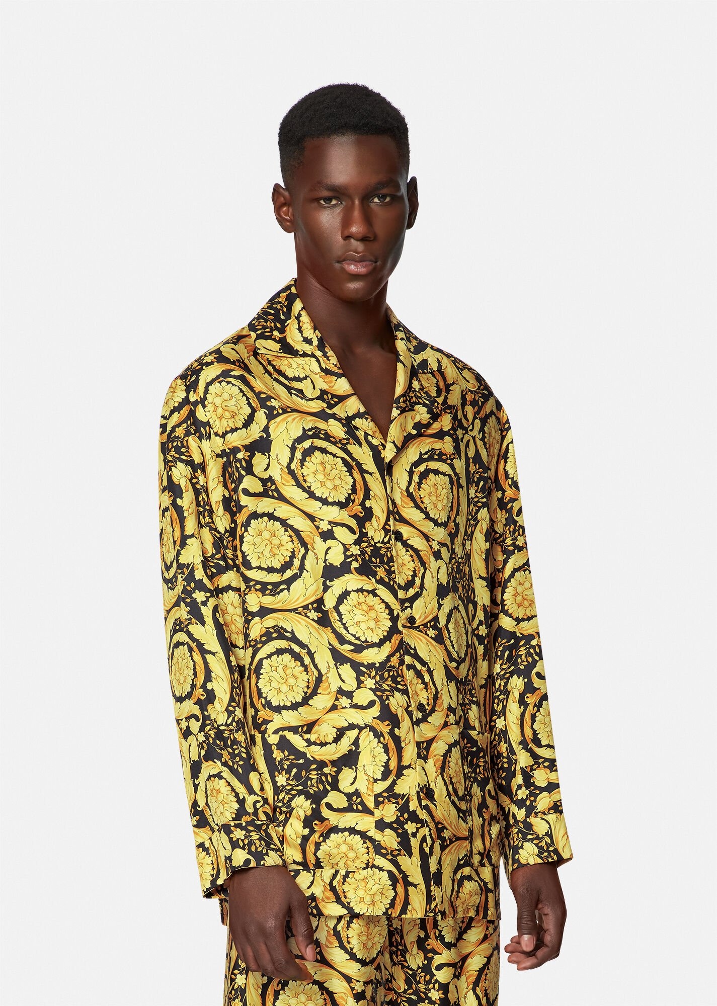 Barocco Print Silk Pyjama Shirt - 2