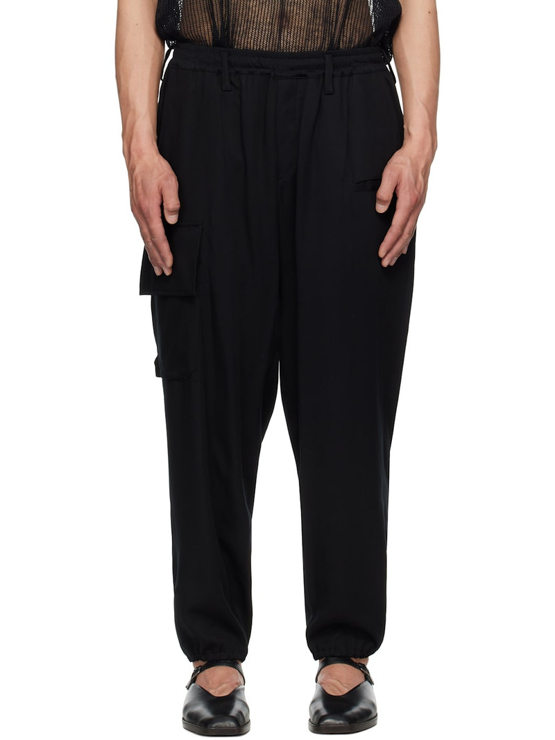 Black Rib Flap P Cargo Pants 1