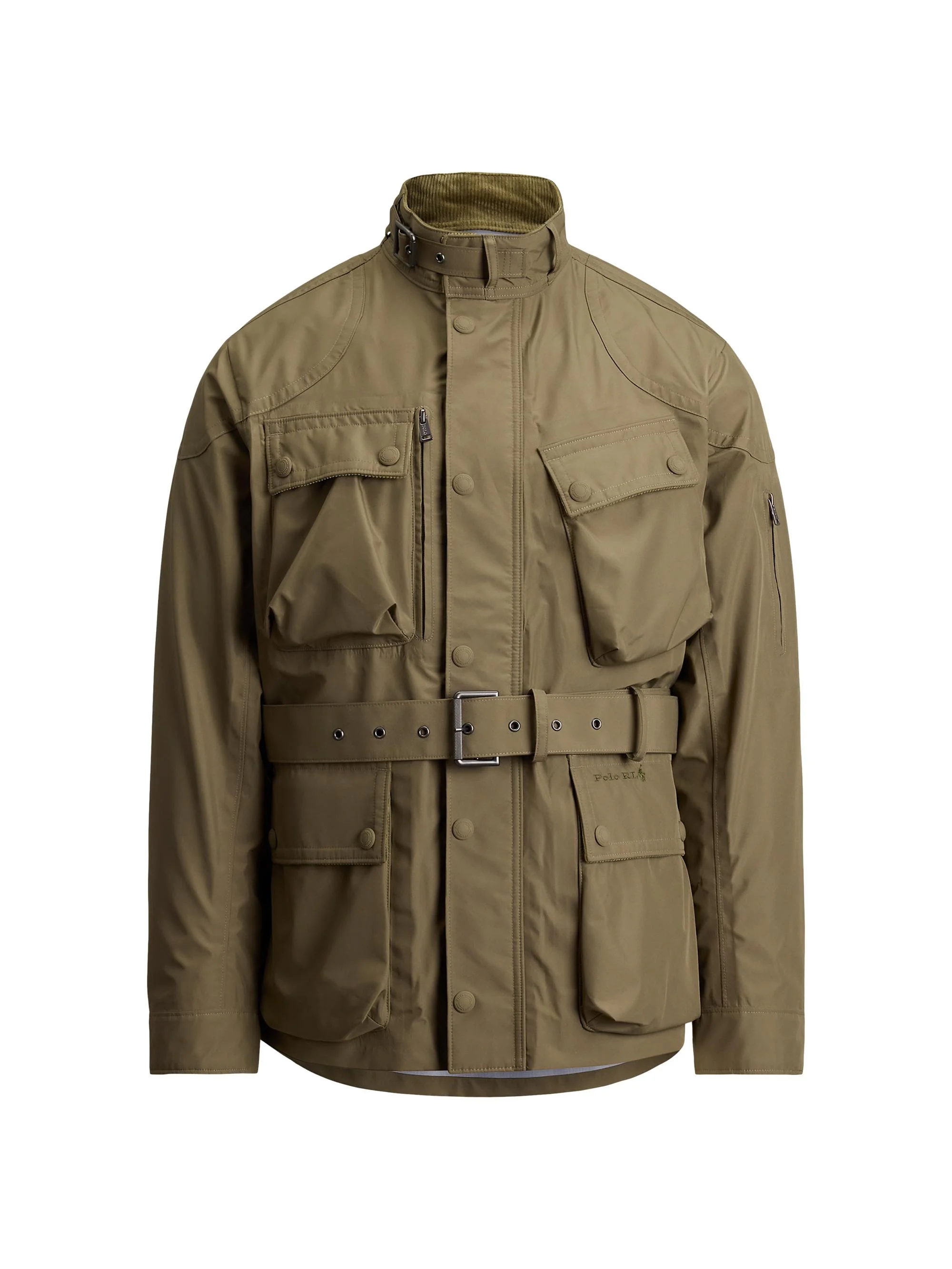 Men's Taffeta Belted Zip-Up Jacket - Fall Sage - 1