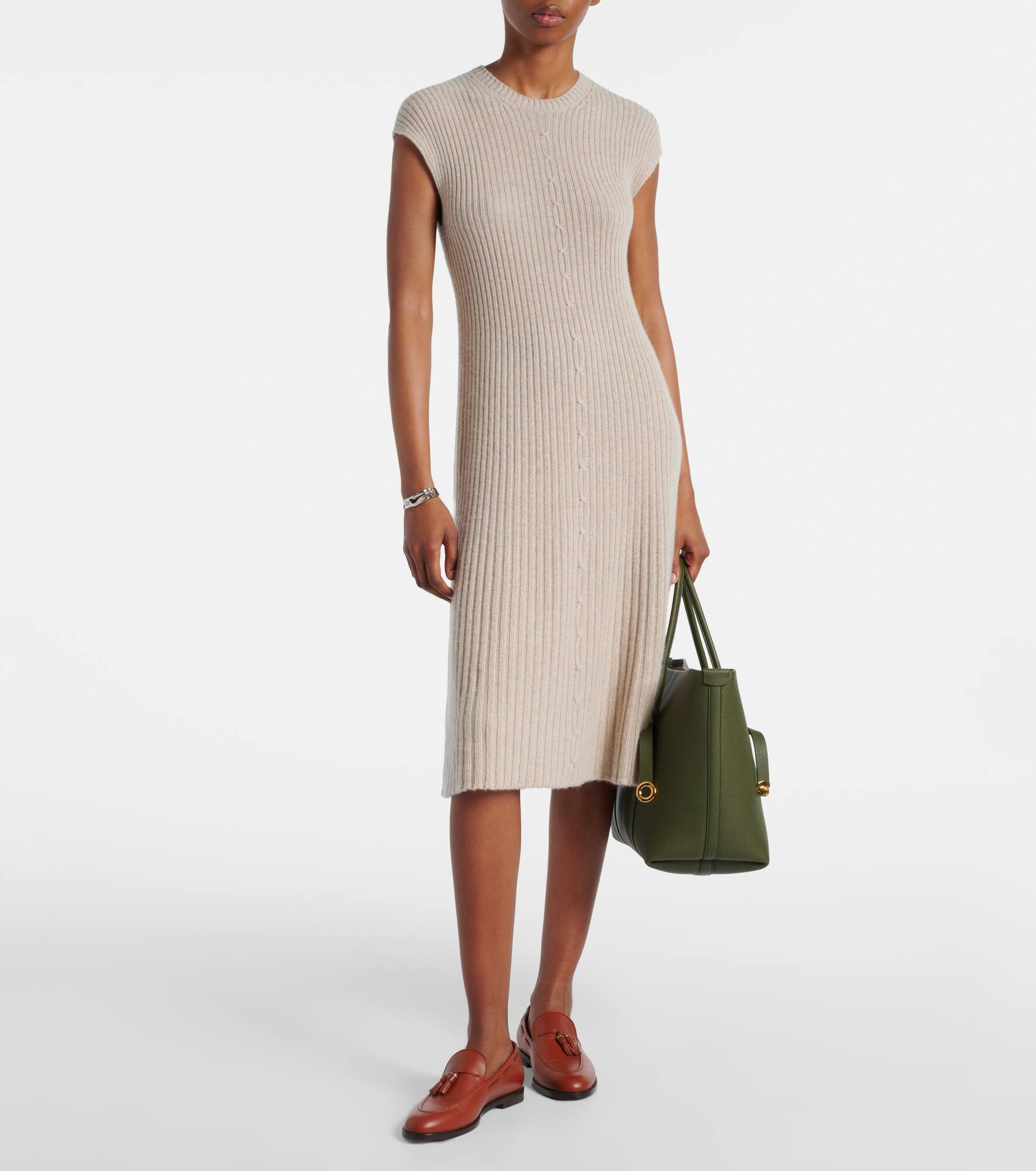 Ribbed-knit cashmere midi dress - 5