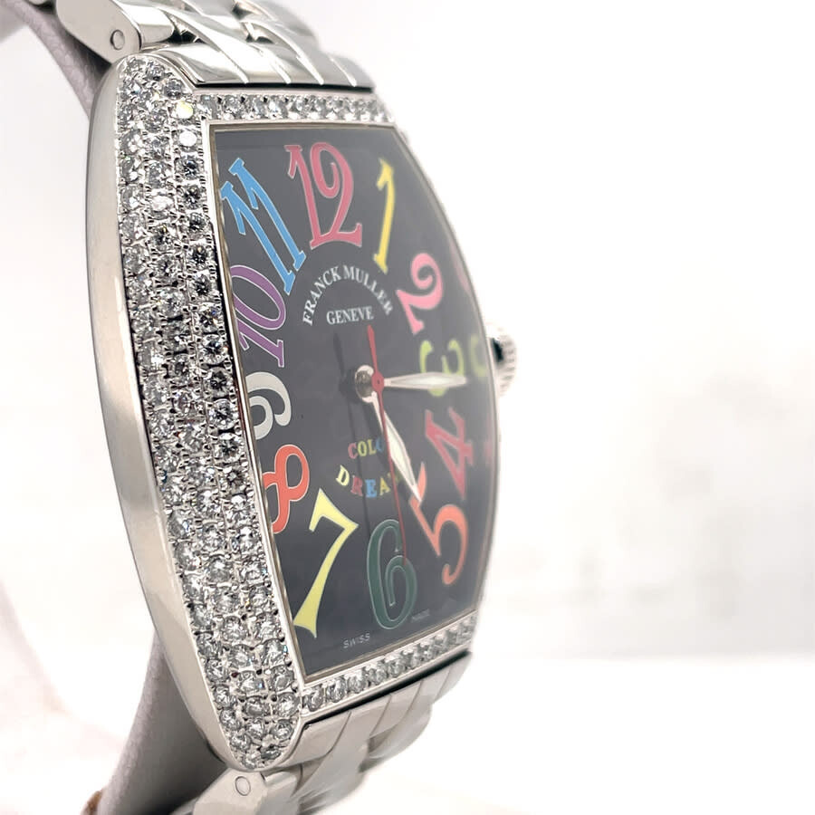 Pre-owned Franck Muller Cintree Curvex Color Dreams Automatic Diamond Black Dial Ladies Watch 5850 S - 3