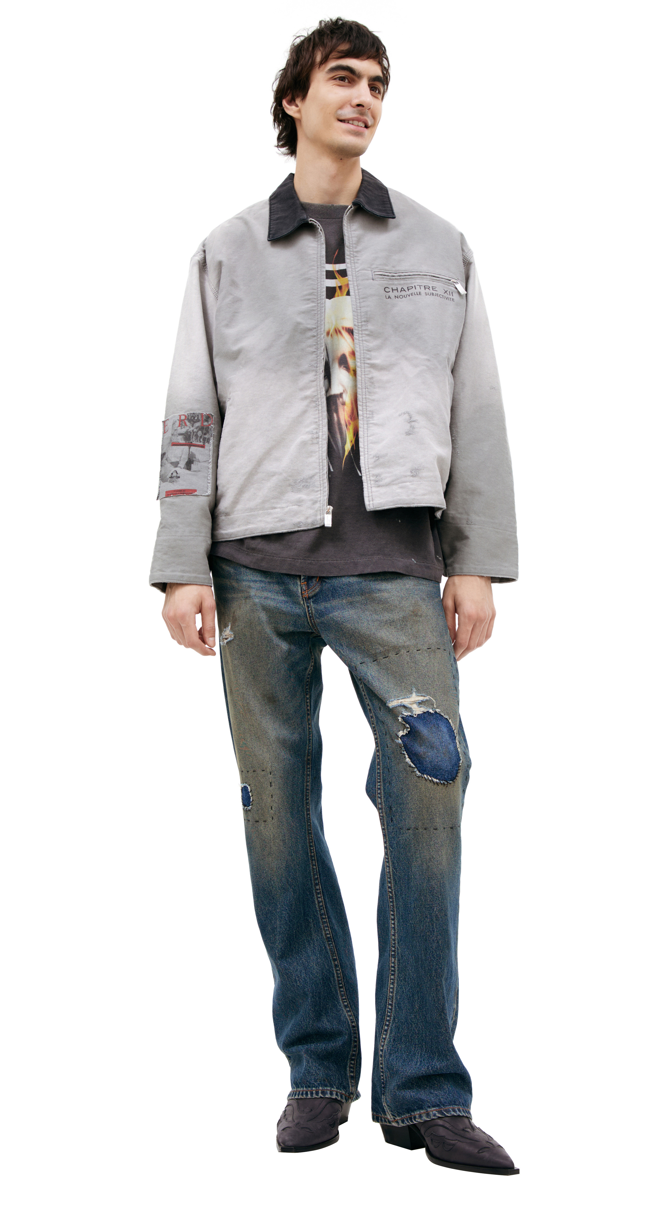 GREY JACKET WITH PATCHES - 3