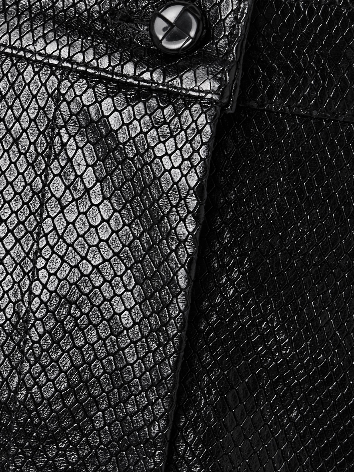 Popeye Snake-effect Leather Skirt - 5