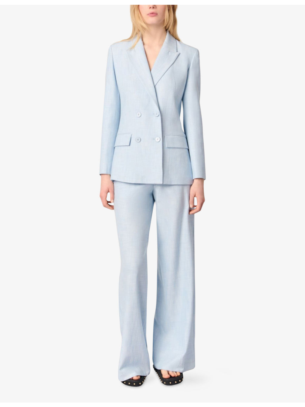 Double-Breasted Peak-Lapel Stretch-Woven Blazer - 2