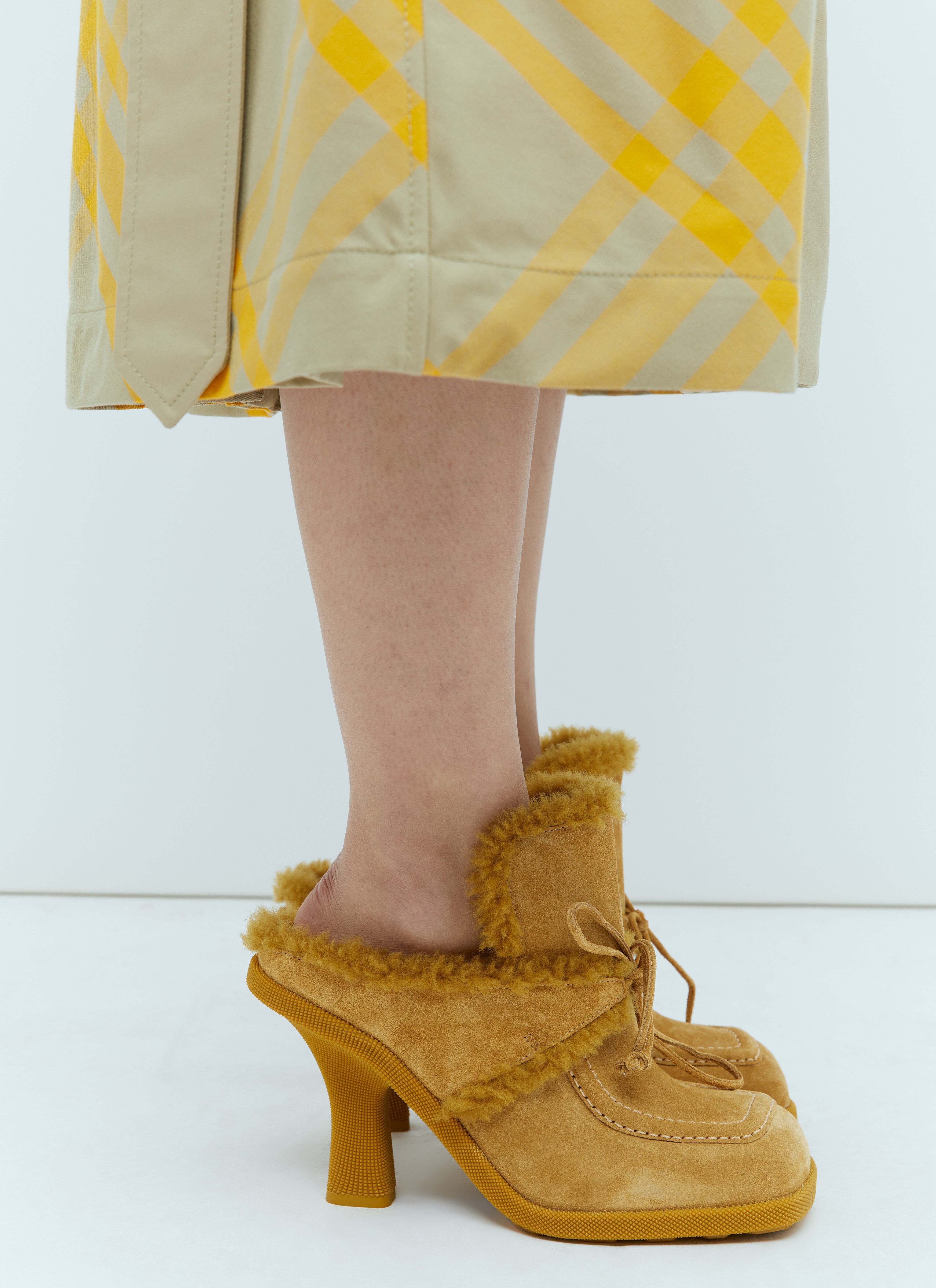 Burberry Suede And Shearling Heeled Mules | lncc | REVERSIBLE