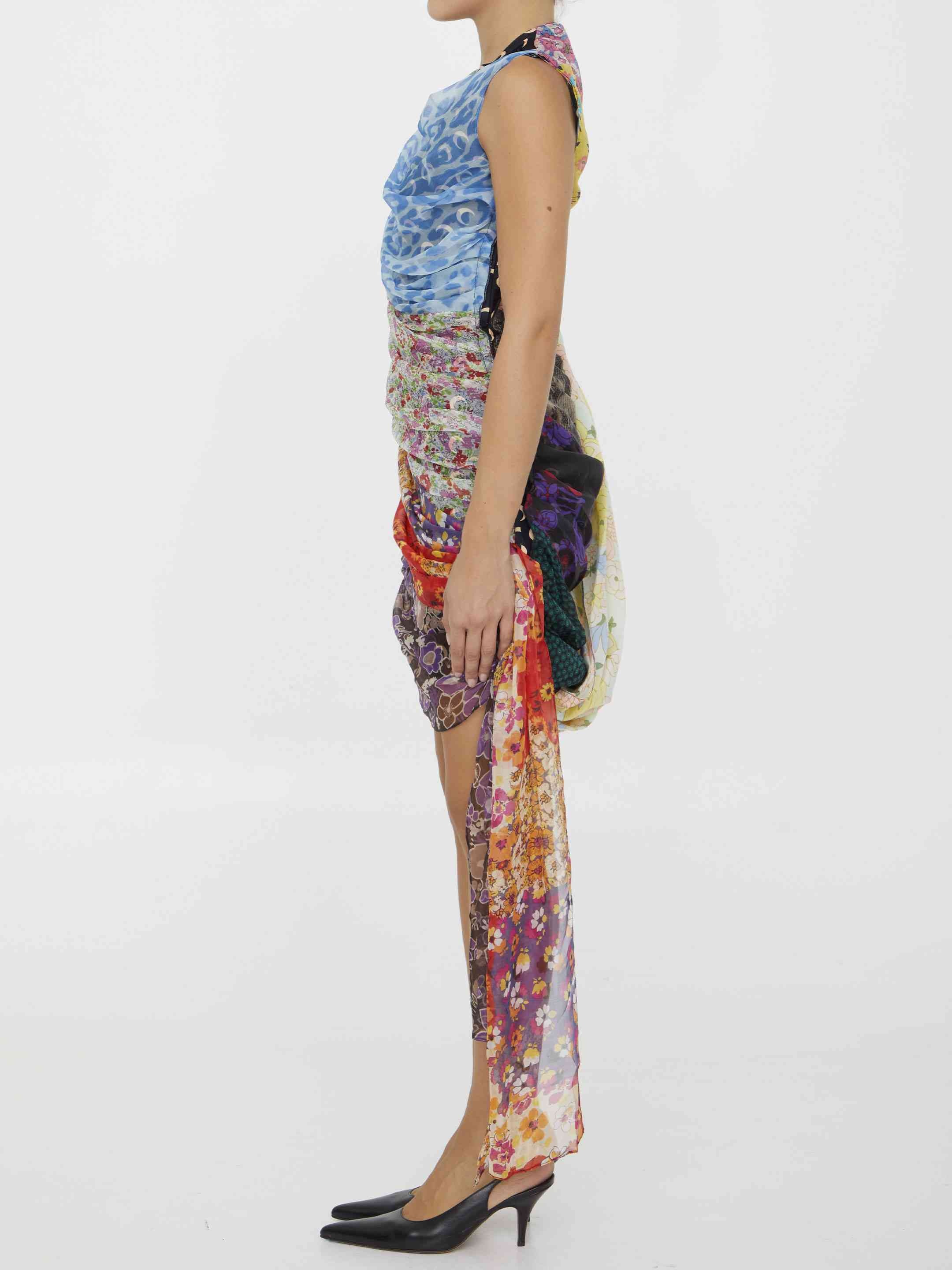 Marine Serre Women Regenerated Scarves Dress - 3