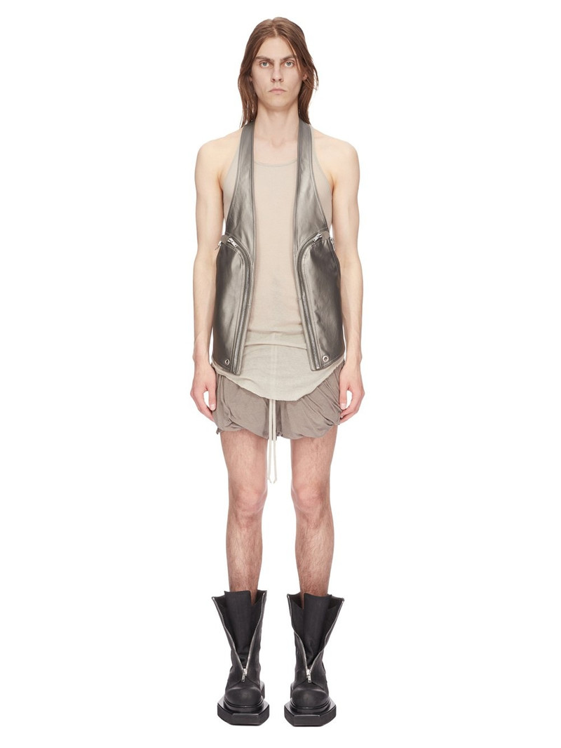 Rick Owens Gunmetal Bauhaus Leather Vest outlook