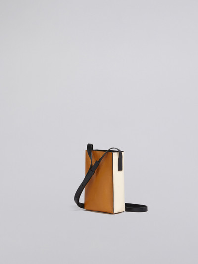 Marni MUSEO SOFT SMALL BAG IN WHITE AND BROWN SHINY LEATHER outlook