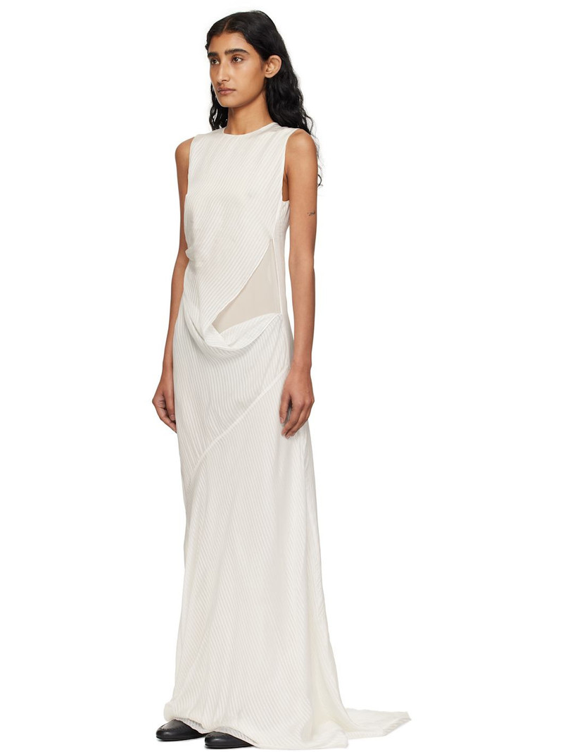 Ann Demeulemeester Off-White Leah Long Asymmetric Sleeveless Maxi Dress outlook