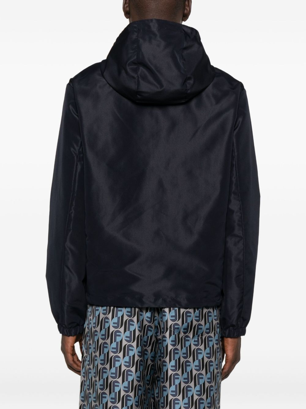 logo-plaque hooded jacket - 4