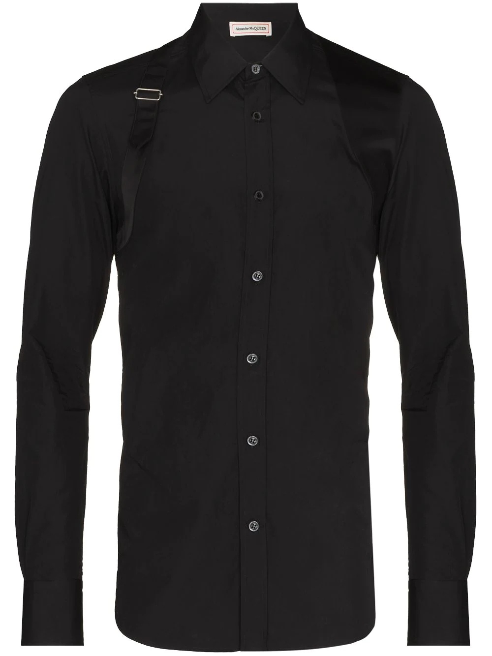 harness detail cotton shirt - 1