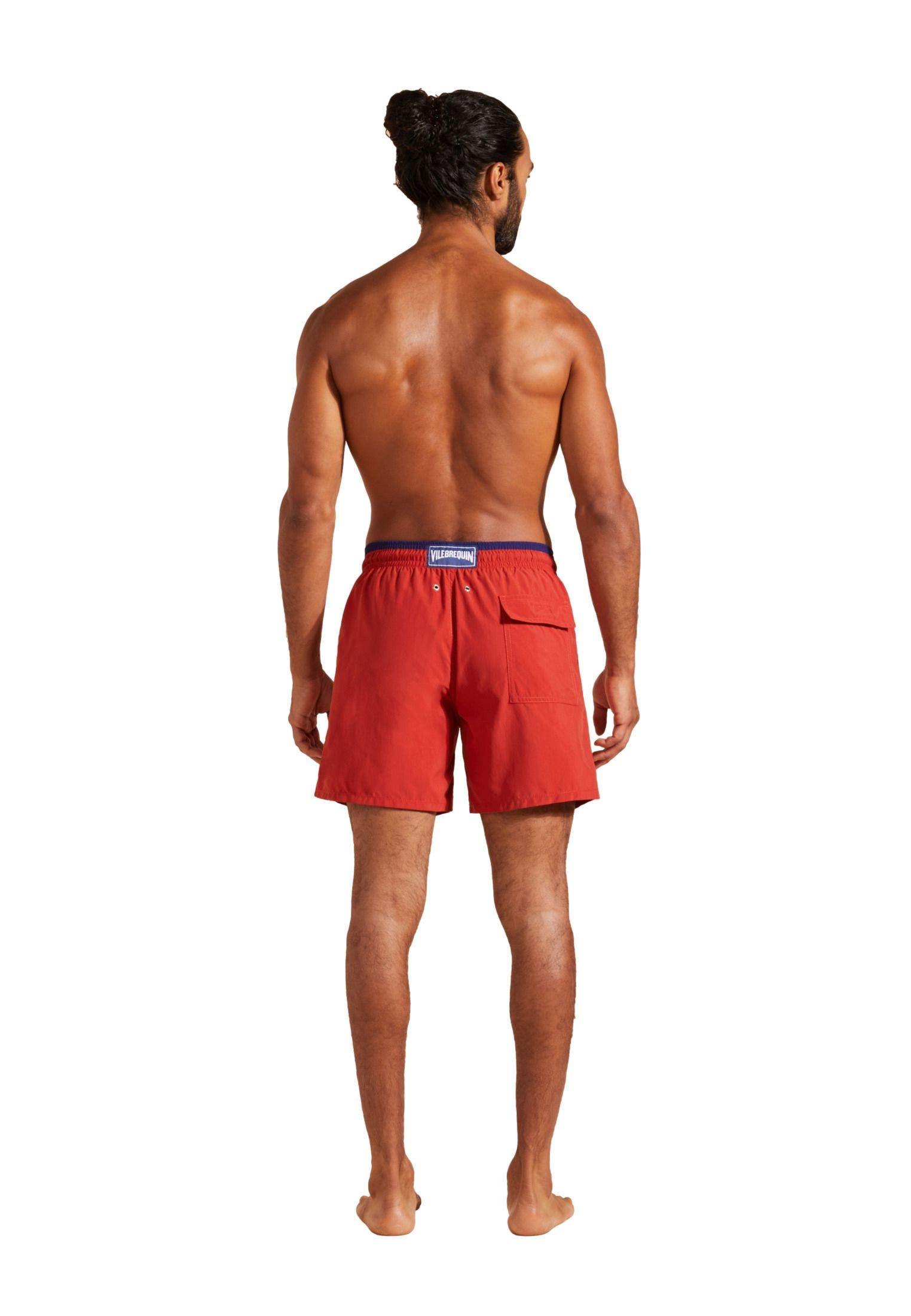 Vilebrequin Men's Solid Bicolor Swim Shorts in Brique at Nordstrom - 2