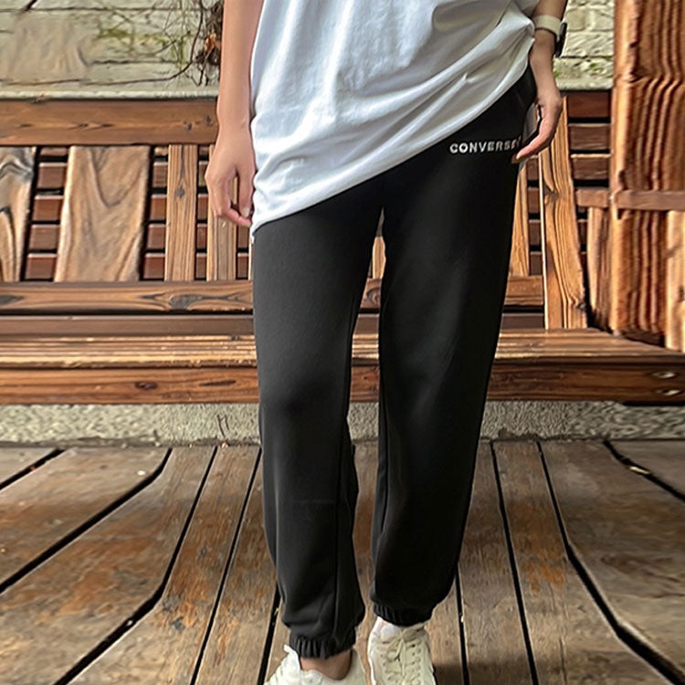 (WMNS) Converse Logo Sweatpants 'Black' 10024730-A01 - 3