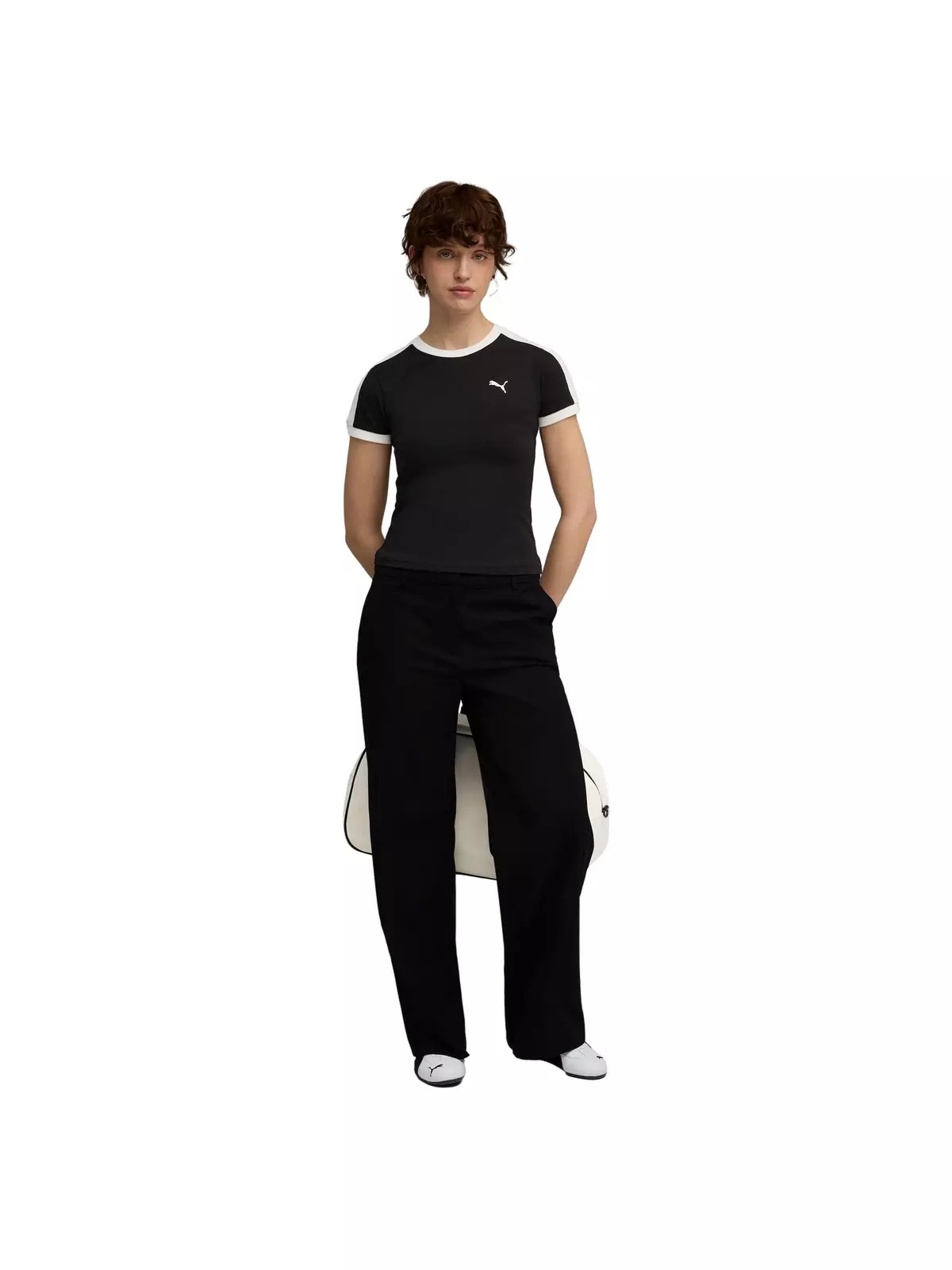 PUMA Women's T7 Slim Tee -Black - 3