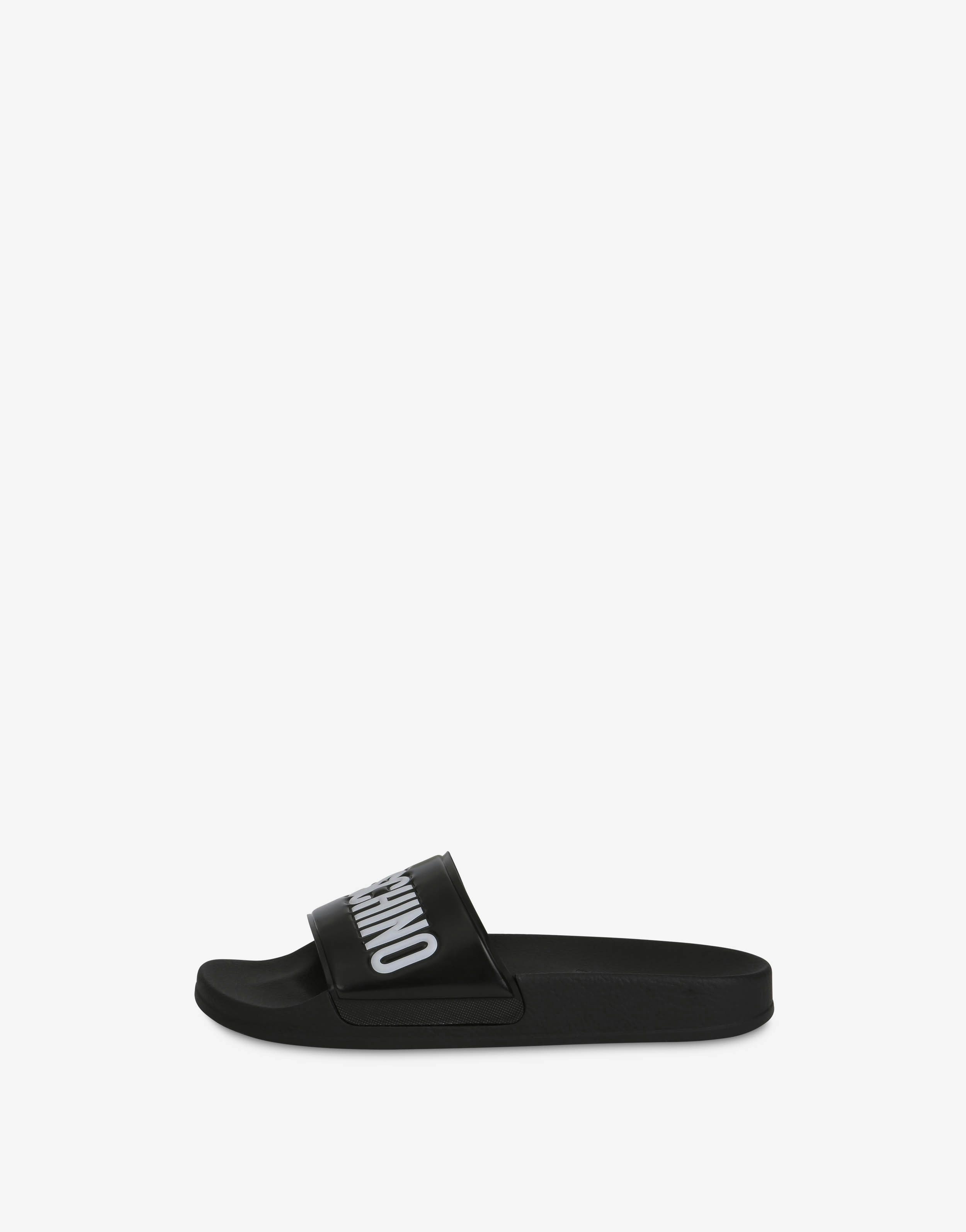 PVC SLIDE SANDALS WITH LOGO - 1