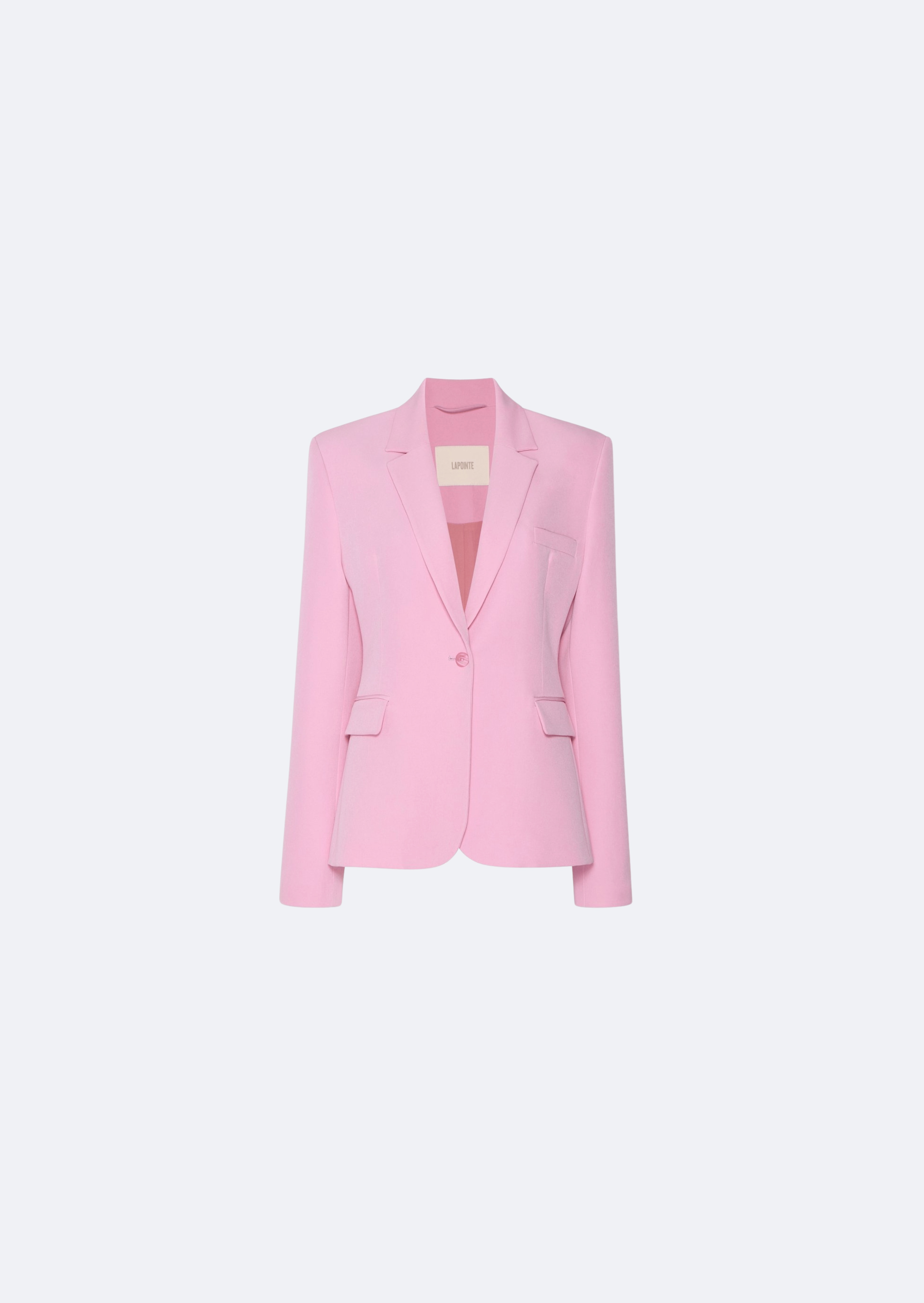 Crepe Broad Shoulder Blazer - 1
